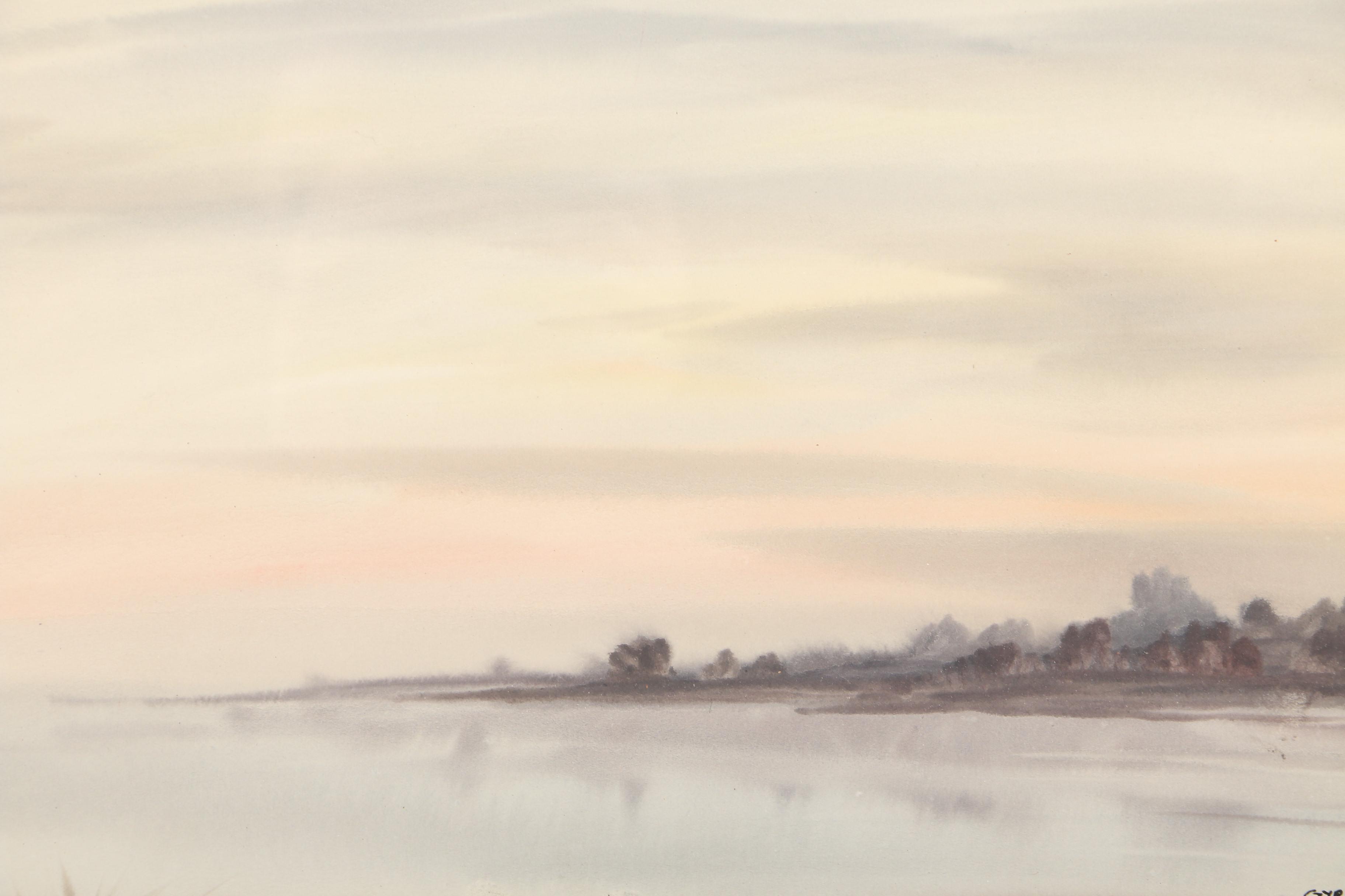 Francis Gyra Watercolor on Paper of Coastal Scene