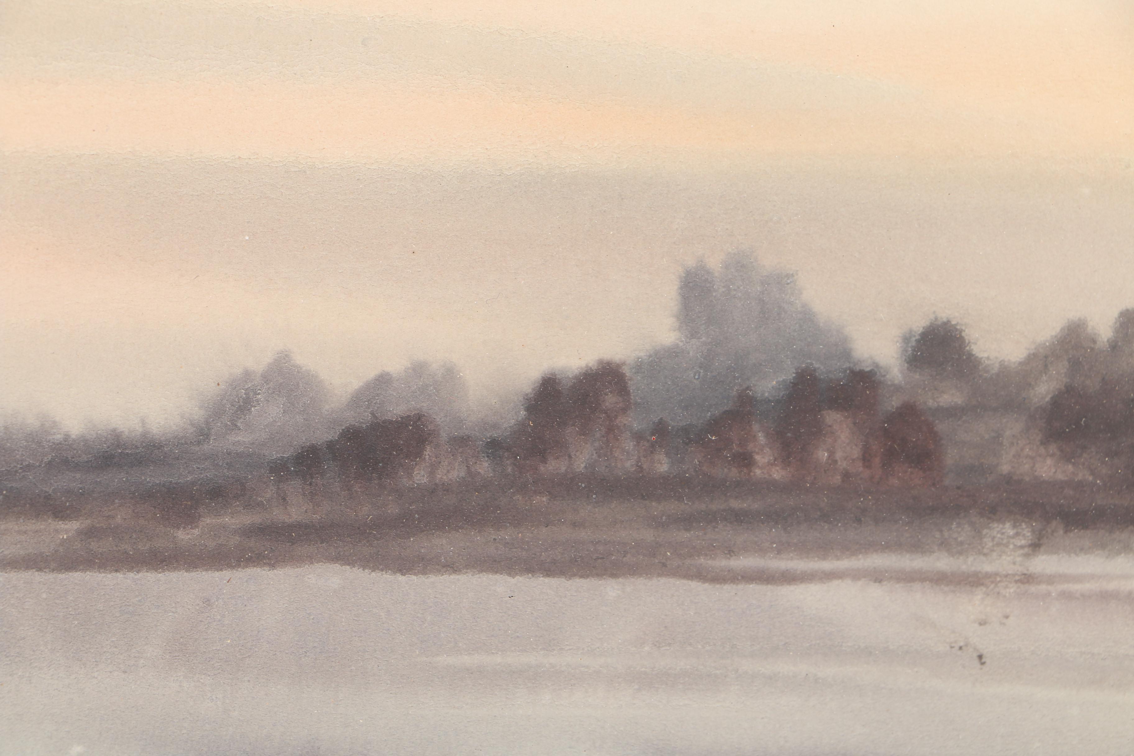 Francis Gyra Watercolor on Paper of Coastal Scene