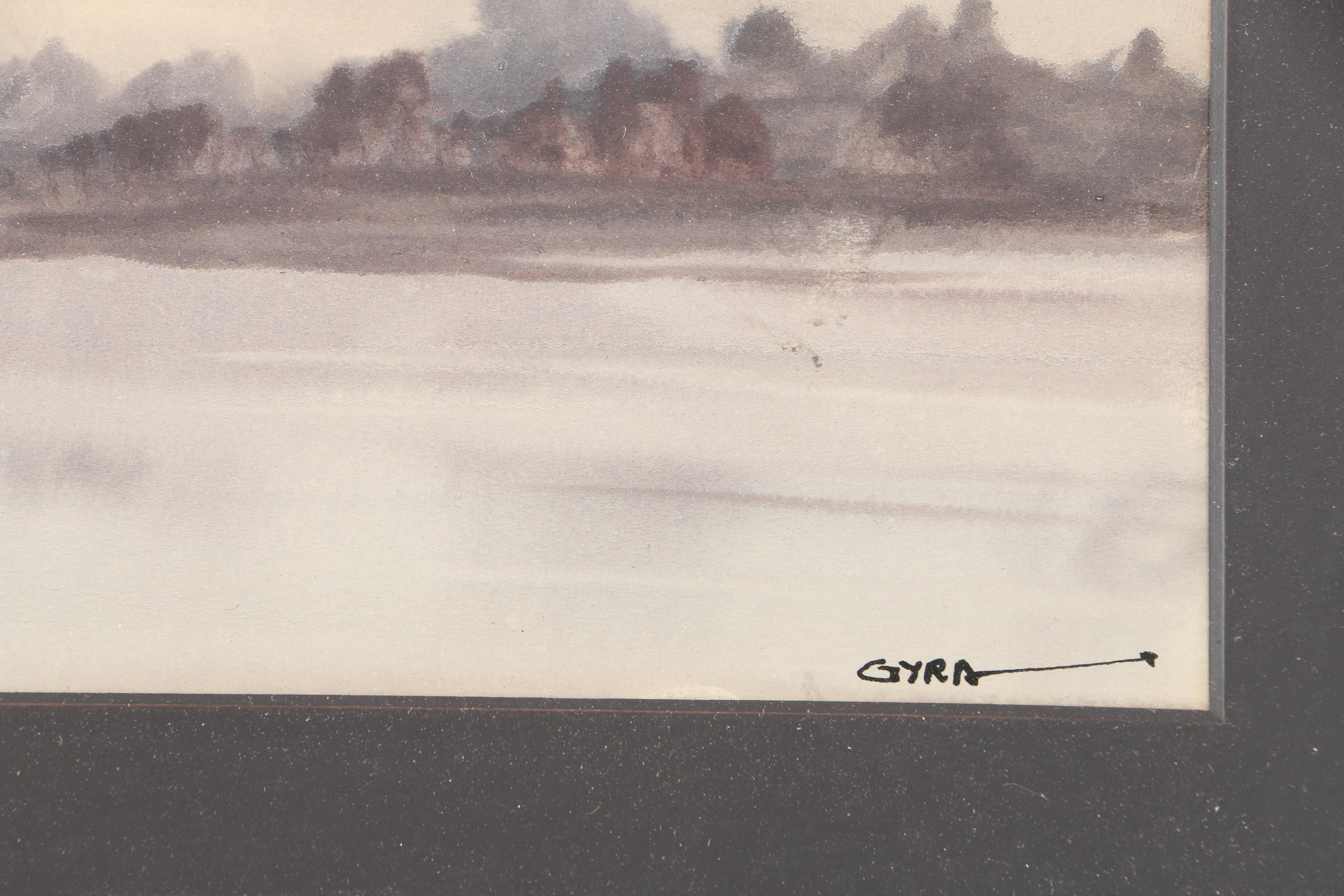 Francis Gyra Watercolor on Paper of Coastal Scene