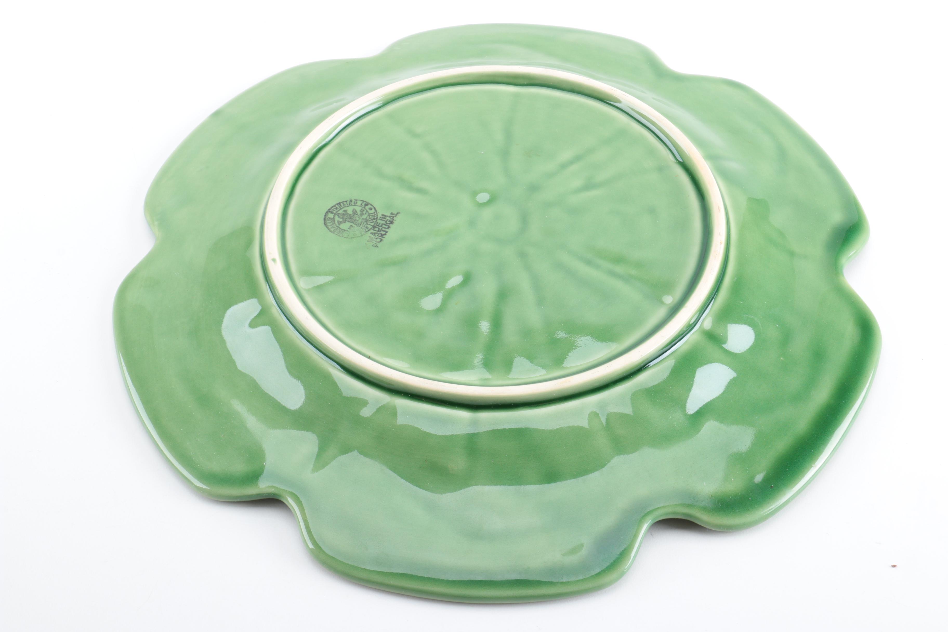 Bordallo Pinheiro Majolica Cabbage Leaf Dinnerware