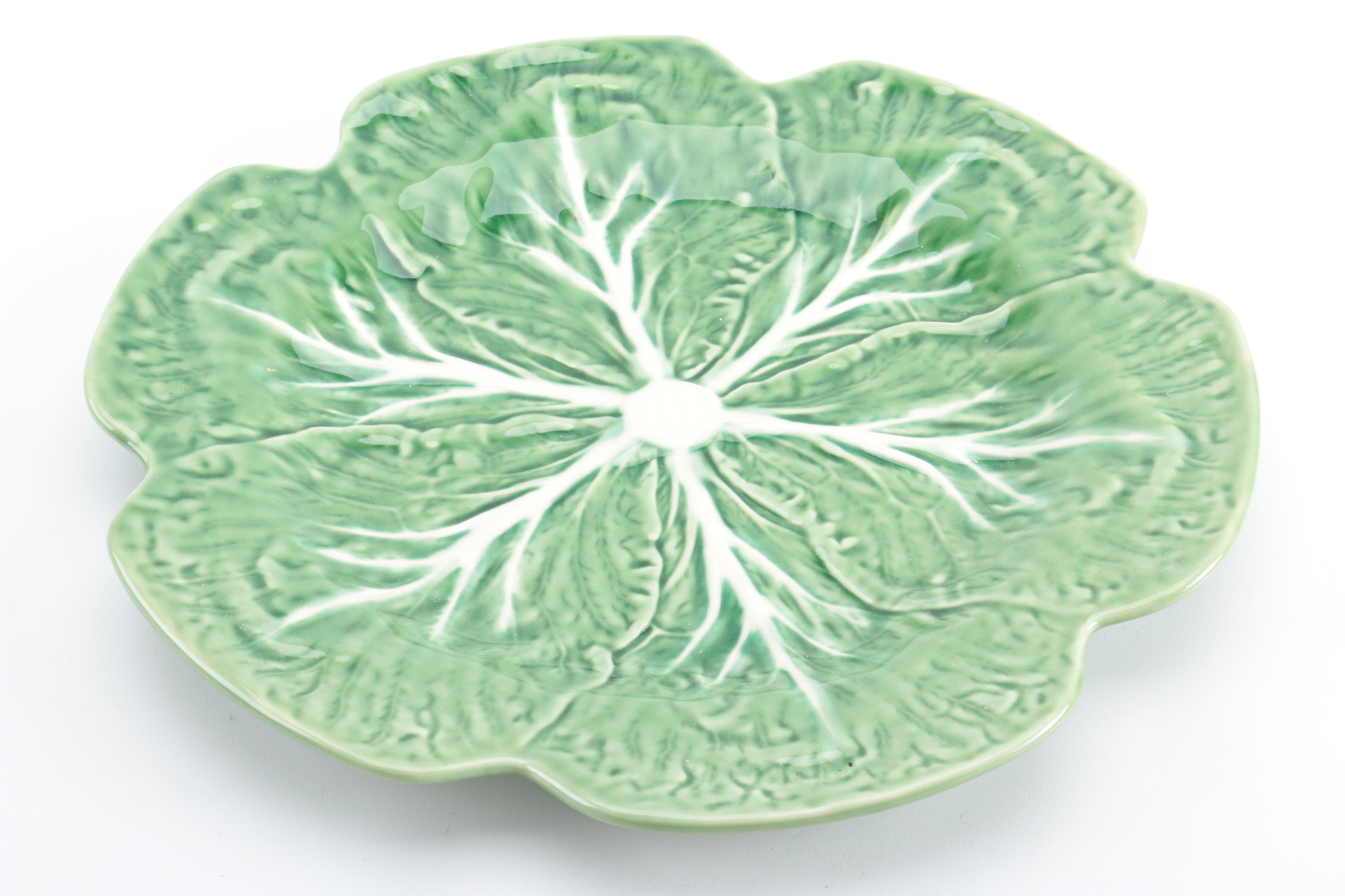 Bordallo Pinheiro Majolica Cabbage Leaf Dinnerware