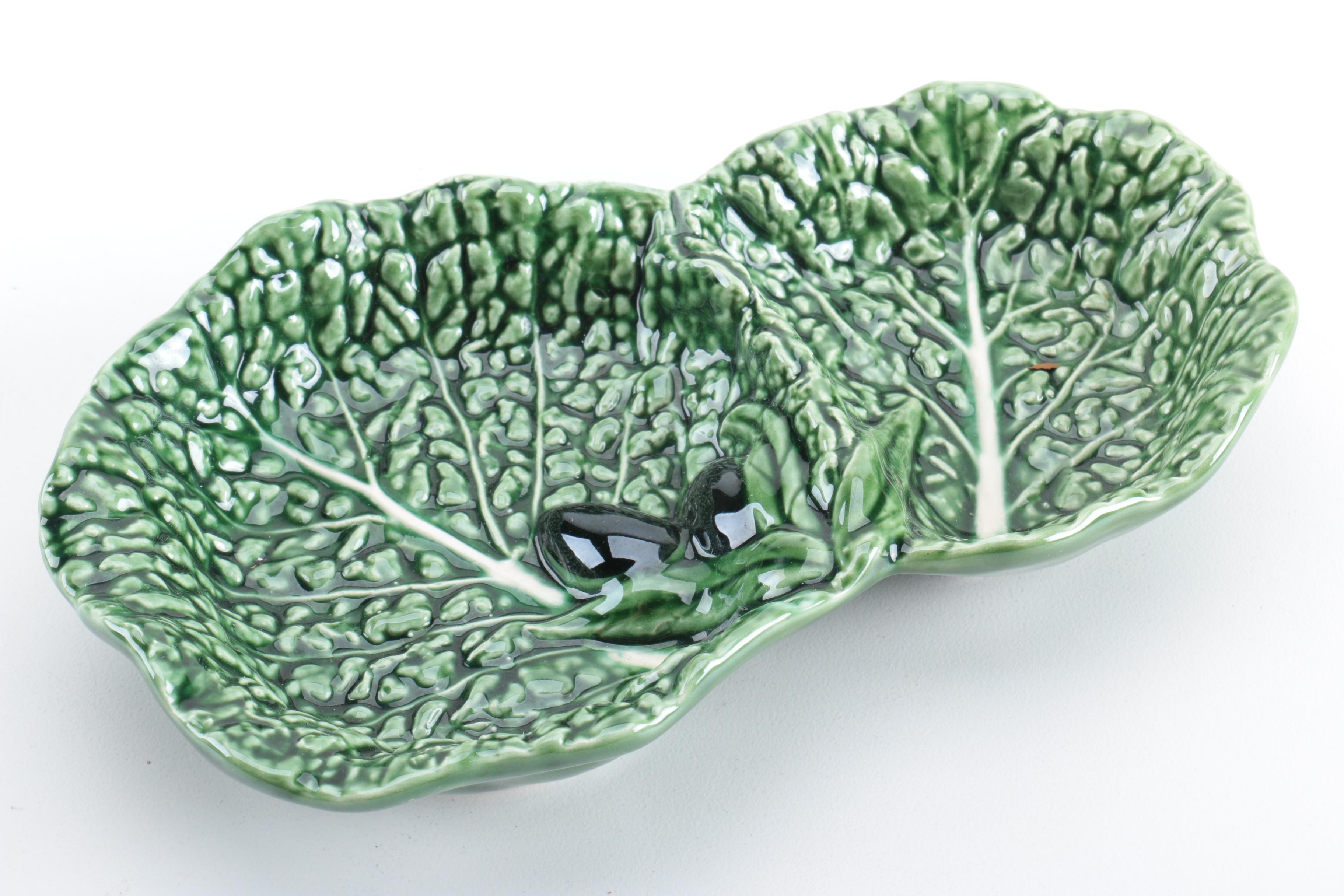 Bordallo Pinheiro Majolica Cabbage Leaf Dinnerware