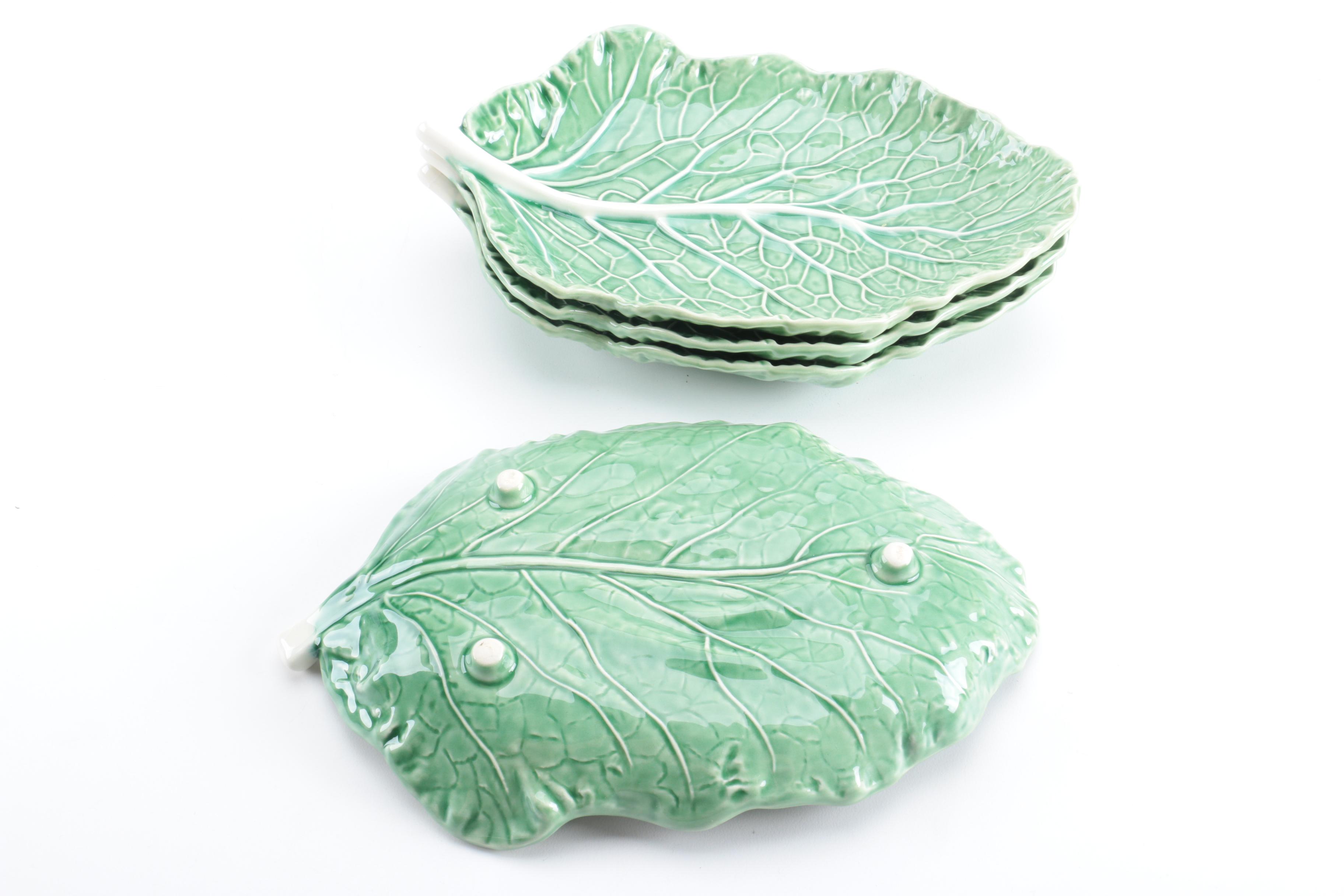 Bordallo Pinheiro Majolica Cabbage Leaf Dinnerware