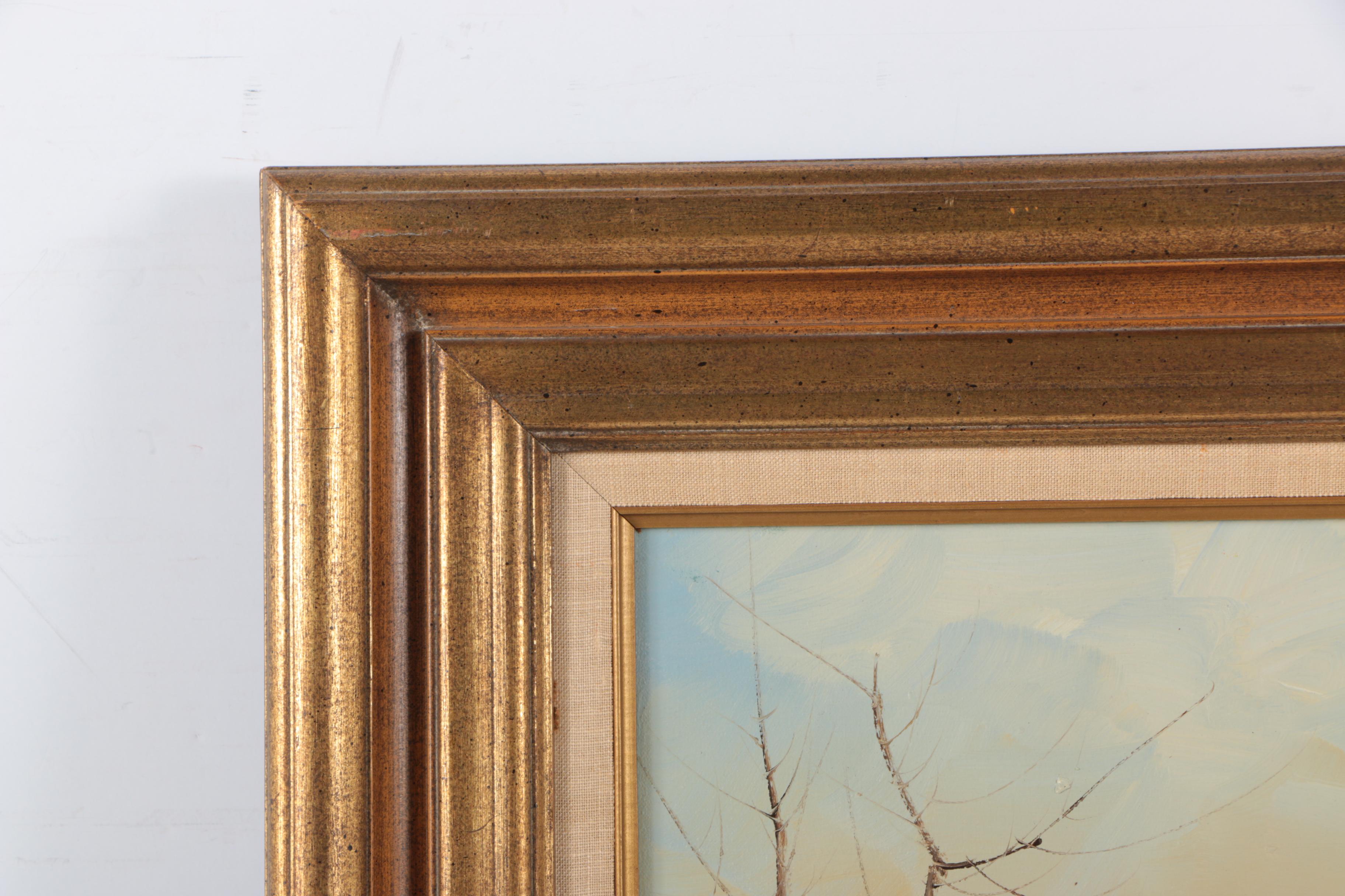 V. Singer Oil Painting on Canvas Wooded Landscape