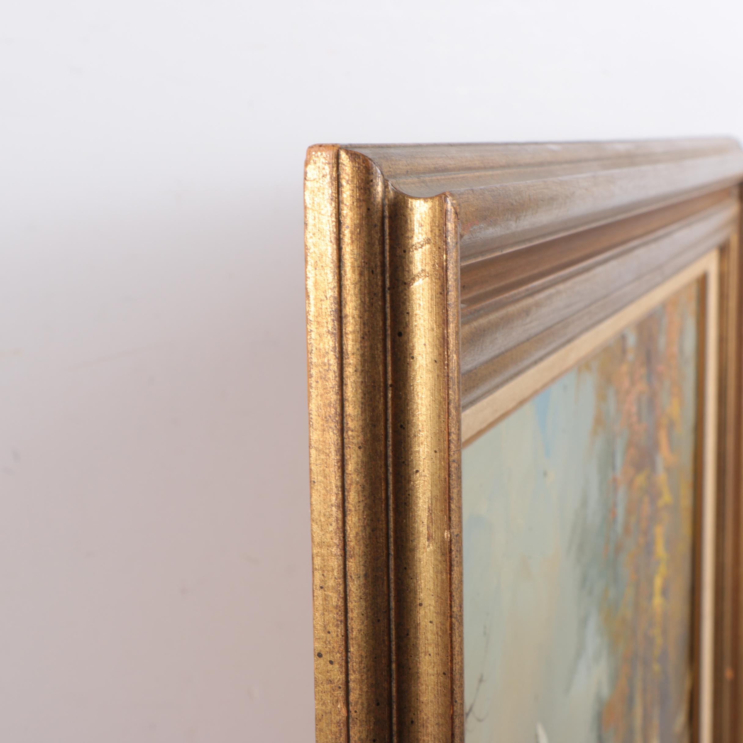 V. Singer Oil Painting on Canvas Wooded Landscape