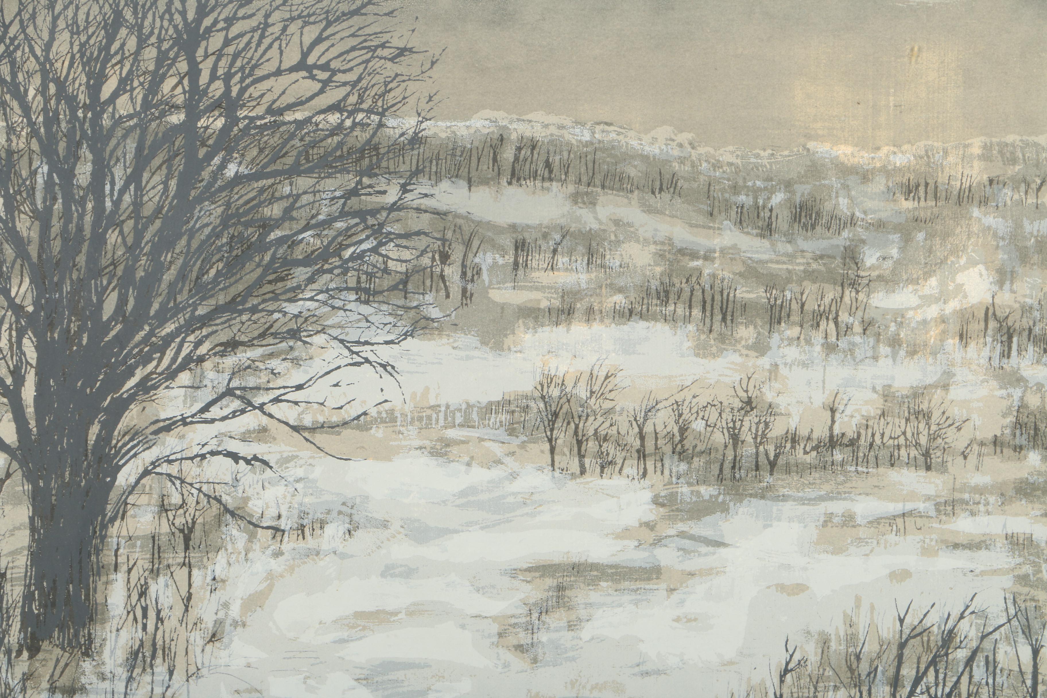 Sylvia Rantz Limited Edition Serigraph on Paper "Winter Landscape"
