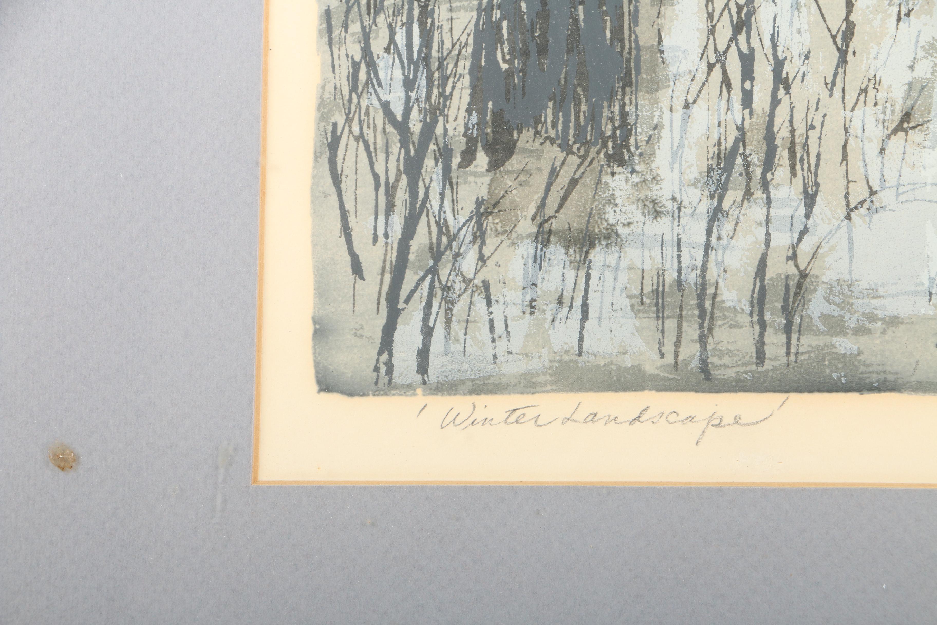 Sylvia Rantz Limited Edition Serigraph on Paper "Winter Landscape"