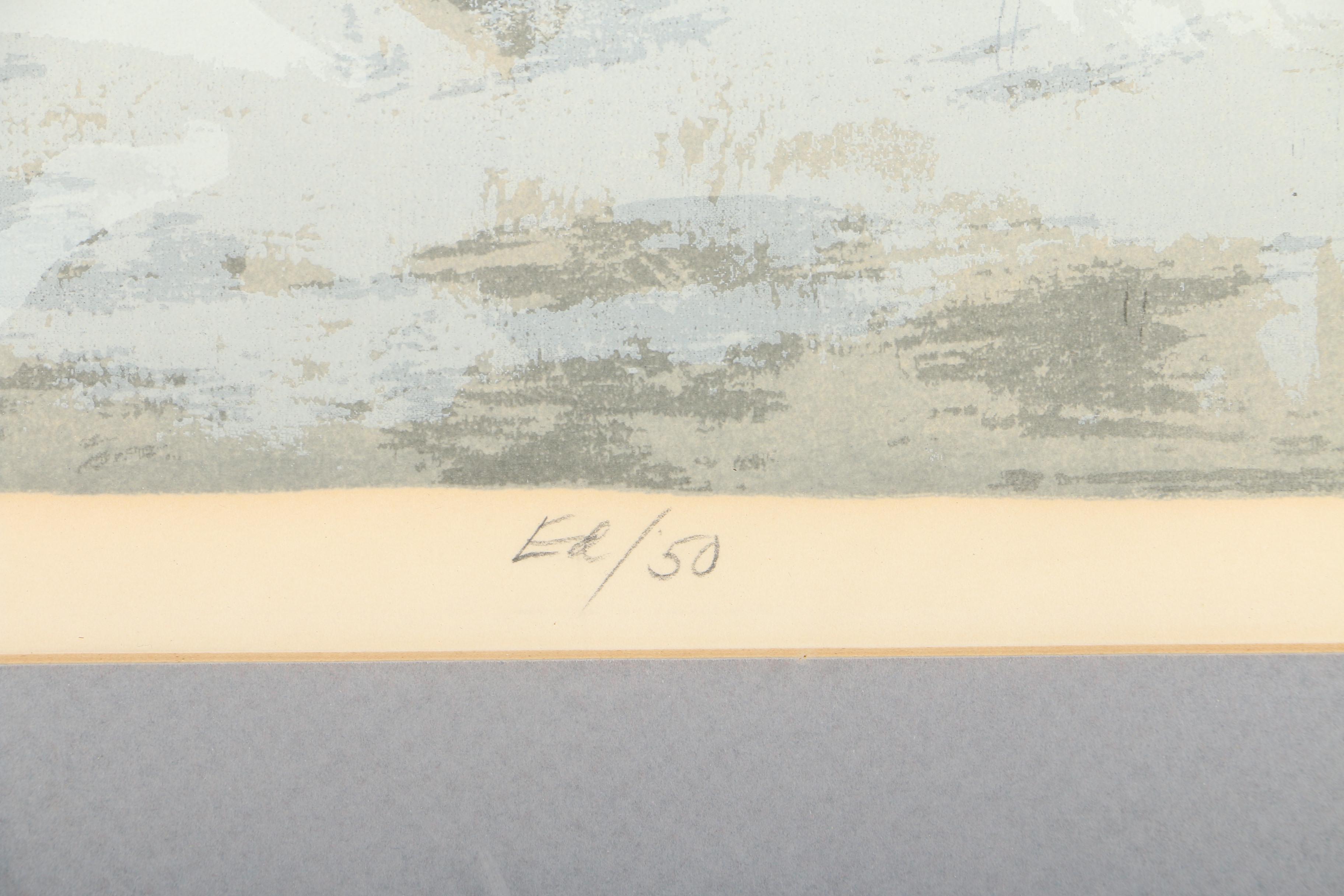 Sylvia Rantz Limited Edition Serigraph on Paper "Winter Landscape"