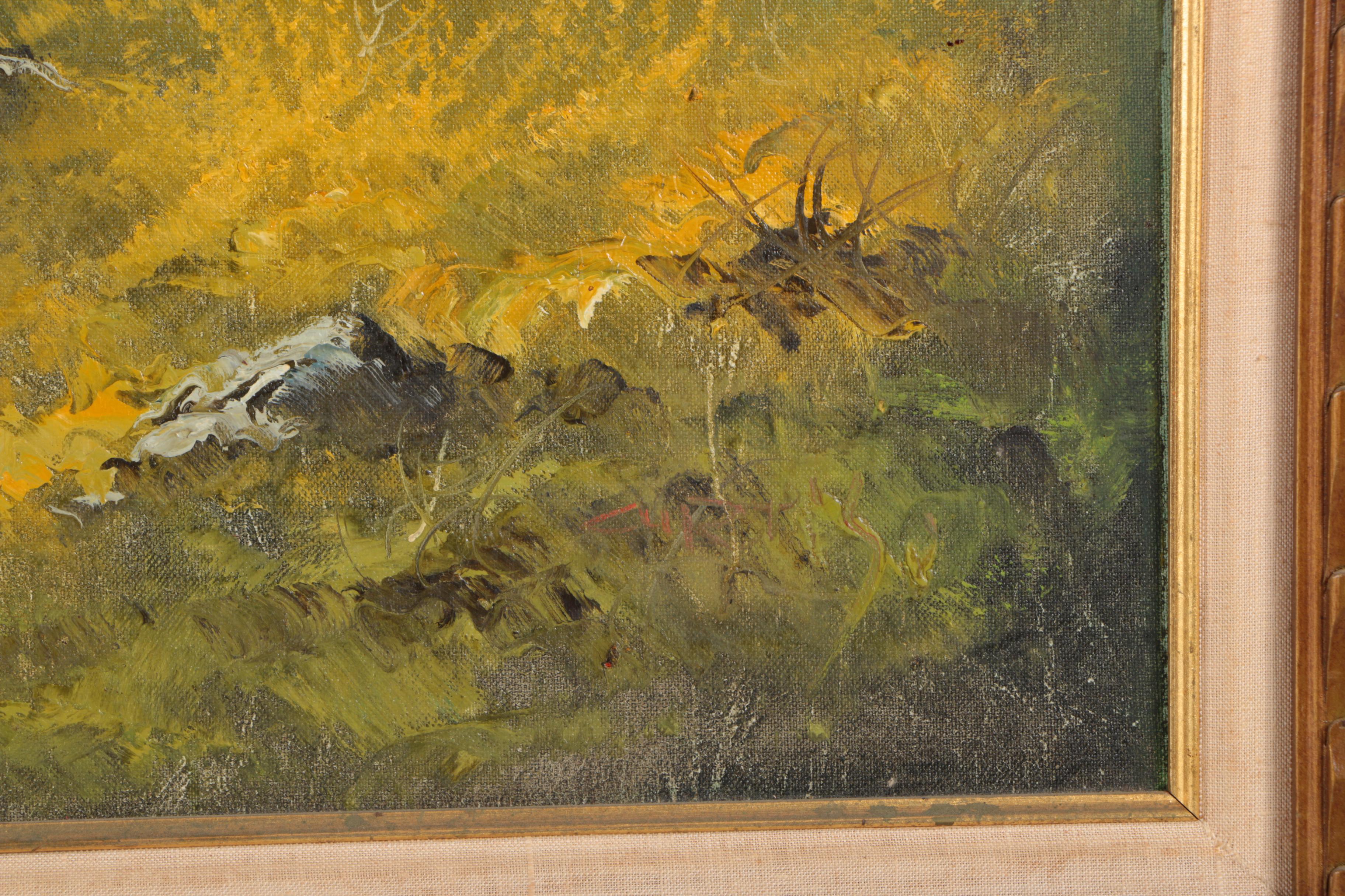 Oil Painting on Canvas of Mountain Landscape