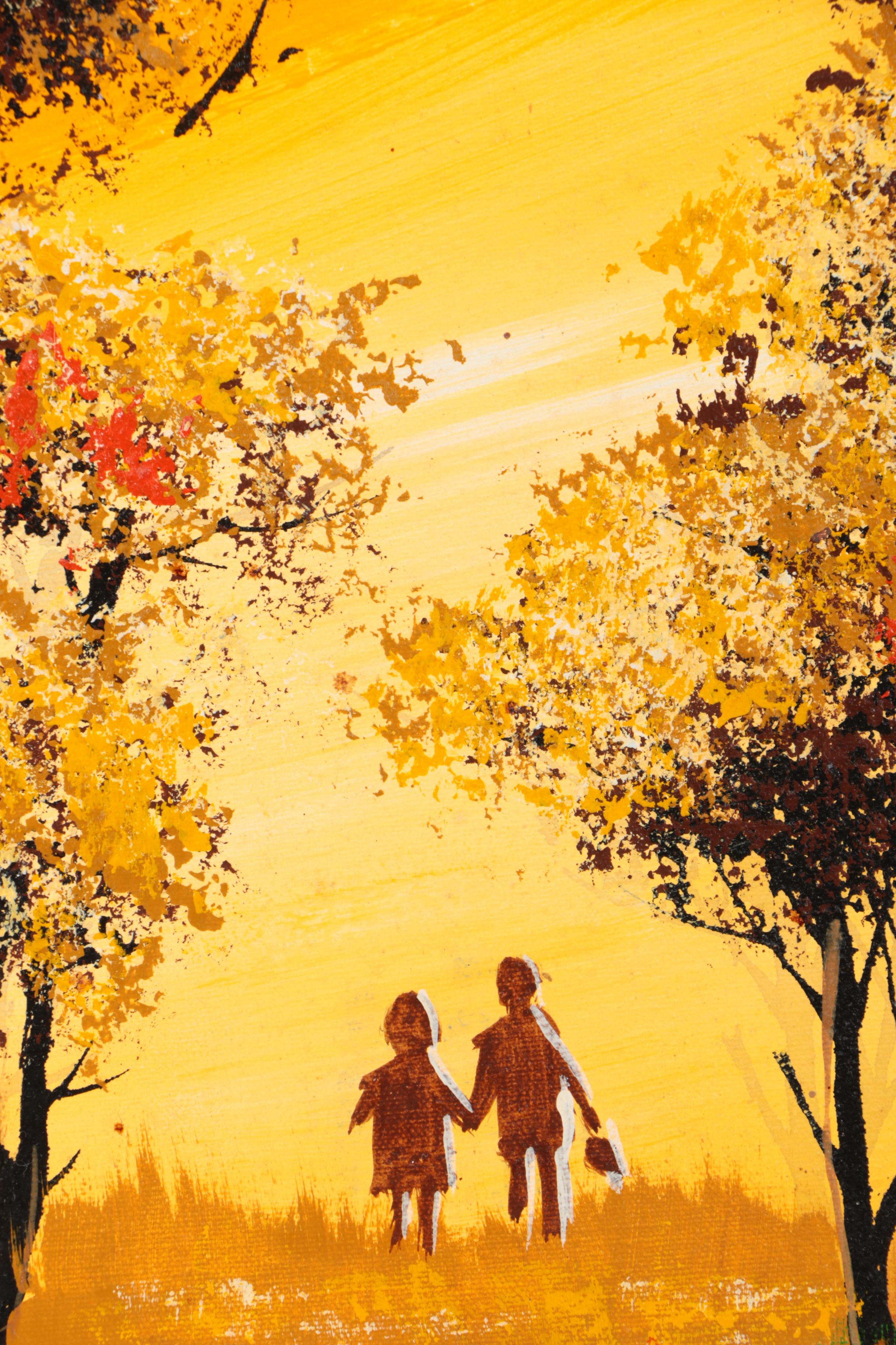 C. Roberts Oil Painting on Canvas Outdoor Scene