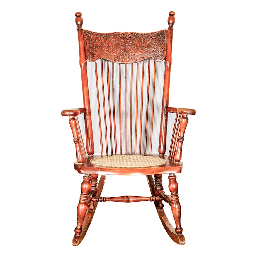 Vintage Cane Seat Rocking Chair