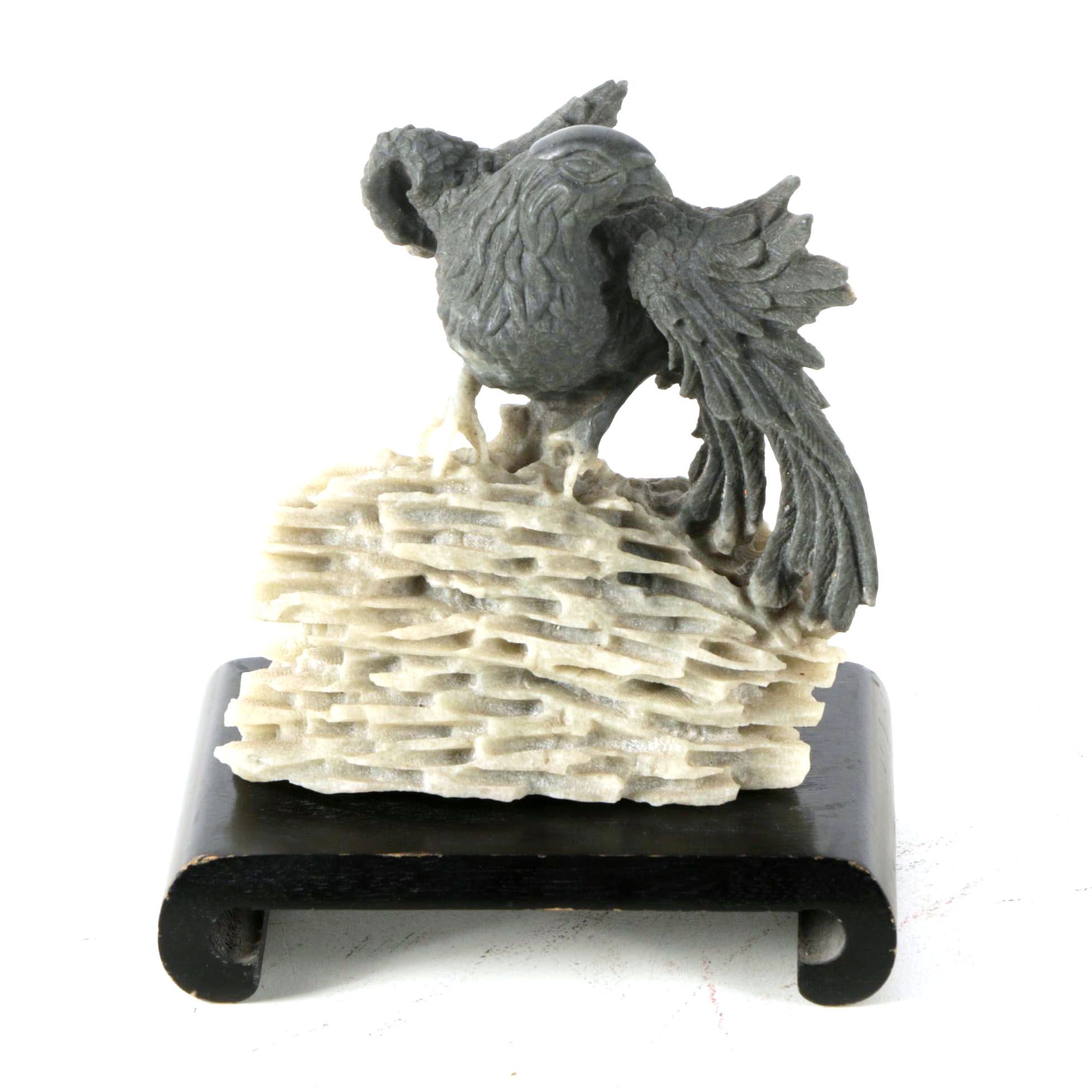 Japanese Soapstone Carving of Bird