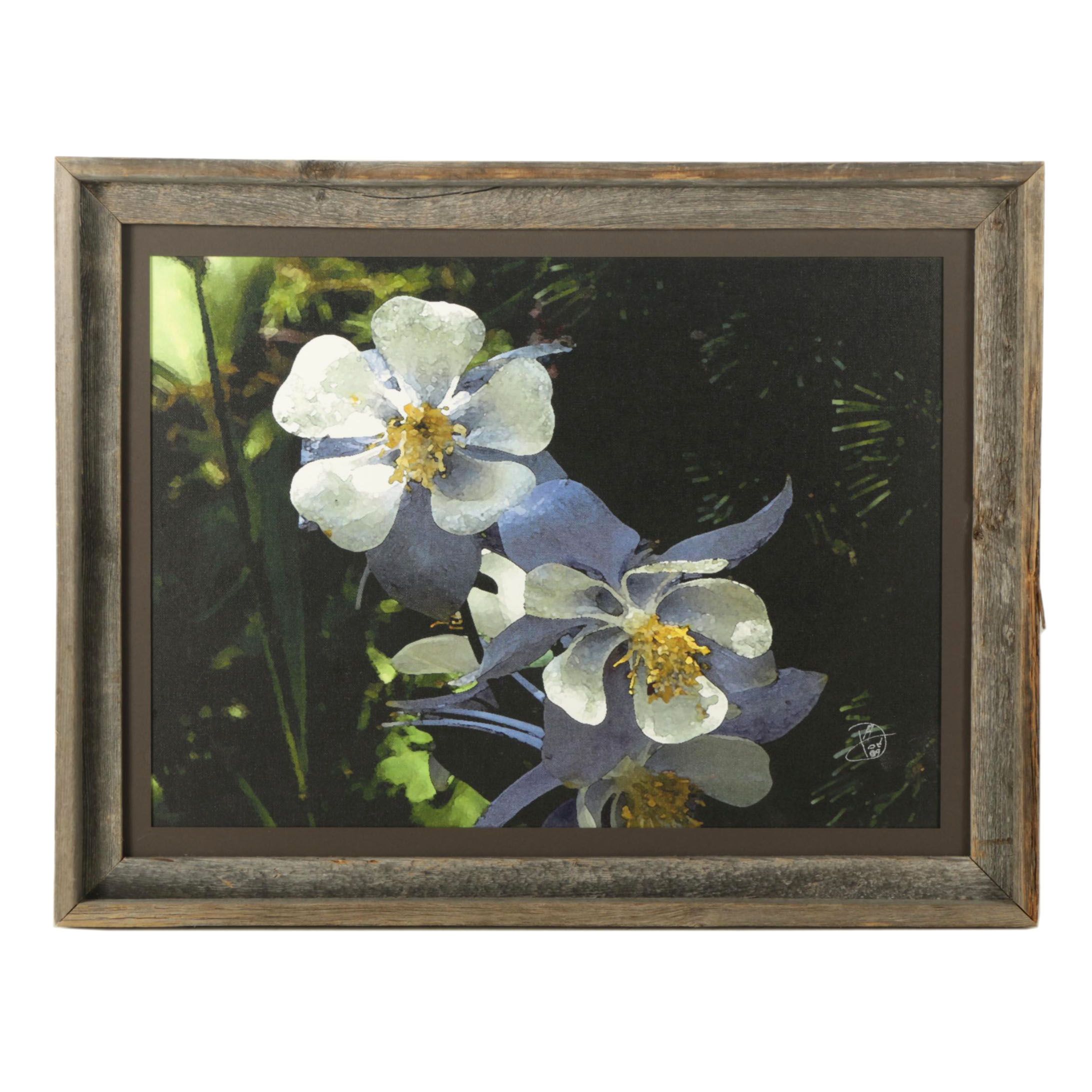 Giclee on Canvas Board of Flowers