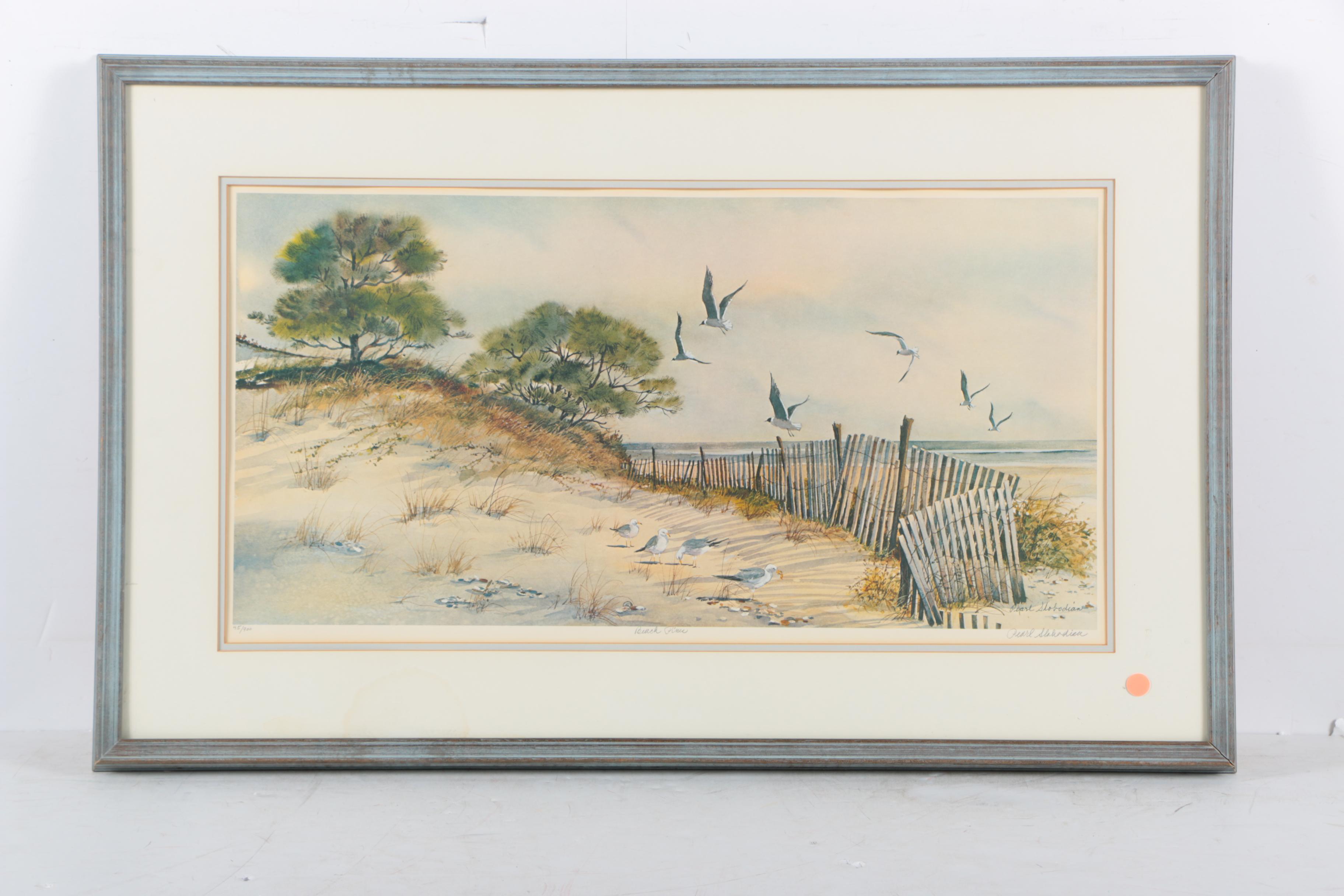 Pearl Slobodian Limited Edition Offset Lithograph on Paper "Beach Pines"