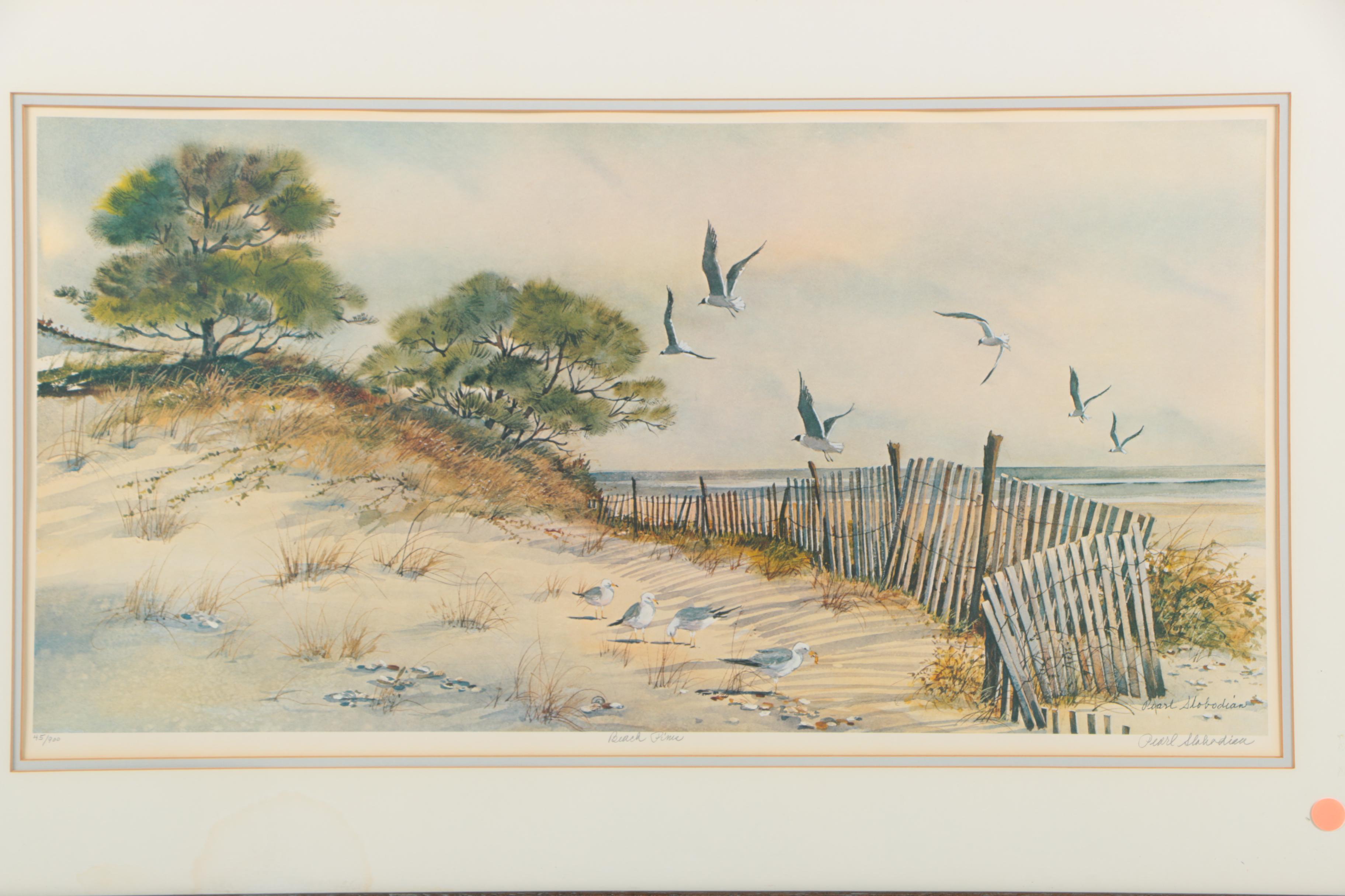 Pearl Slobodian Limited Edition Offset Lithograph on Paper "Beach Pines"