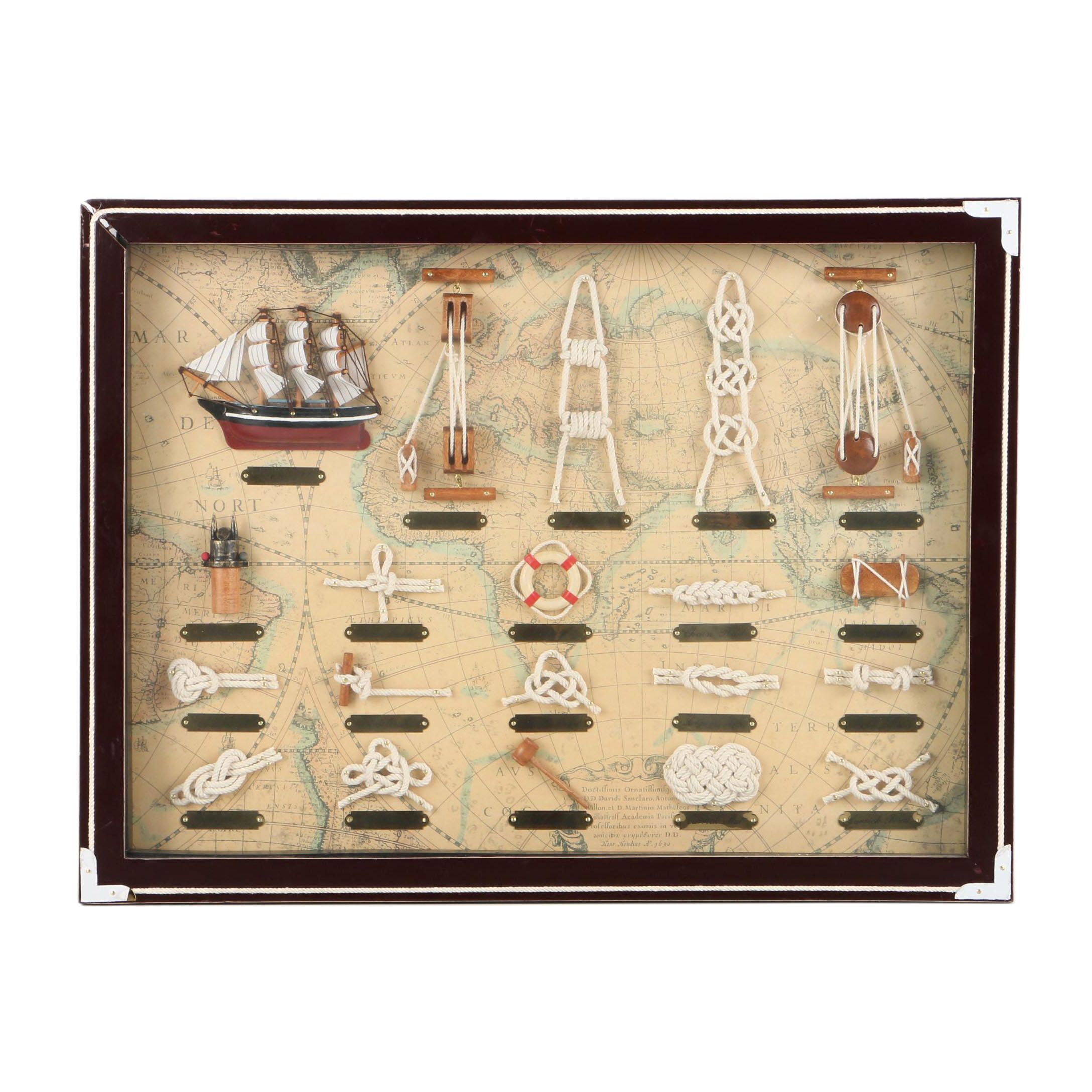 Display of Nautical Knots on Offset Lithograph Background