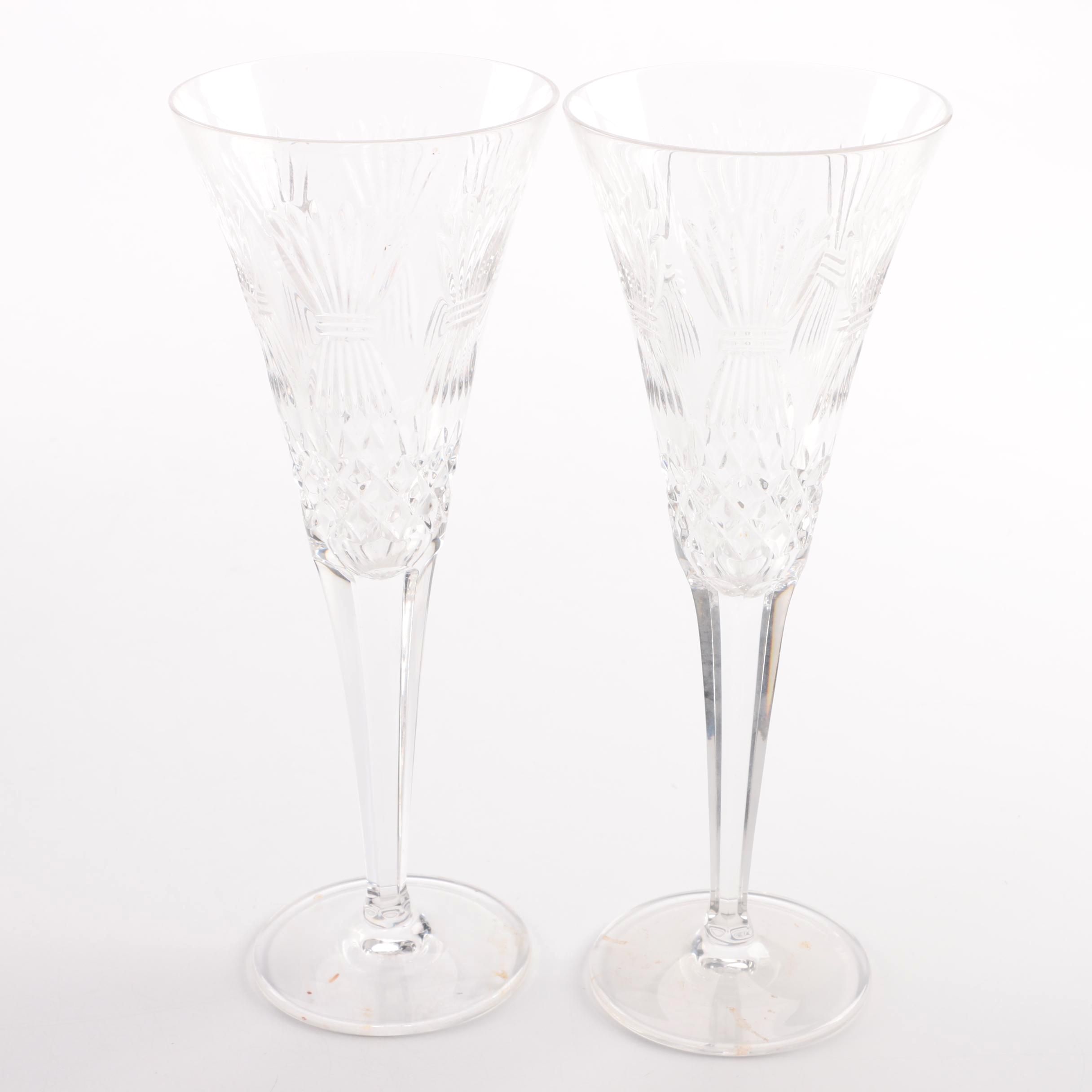 Waterford Crystal Millennium Collection "Prosperity" Toasting Flutes