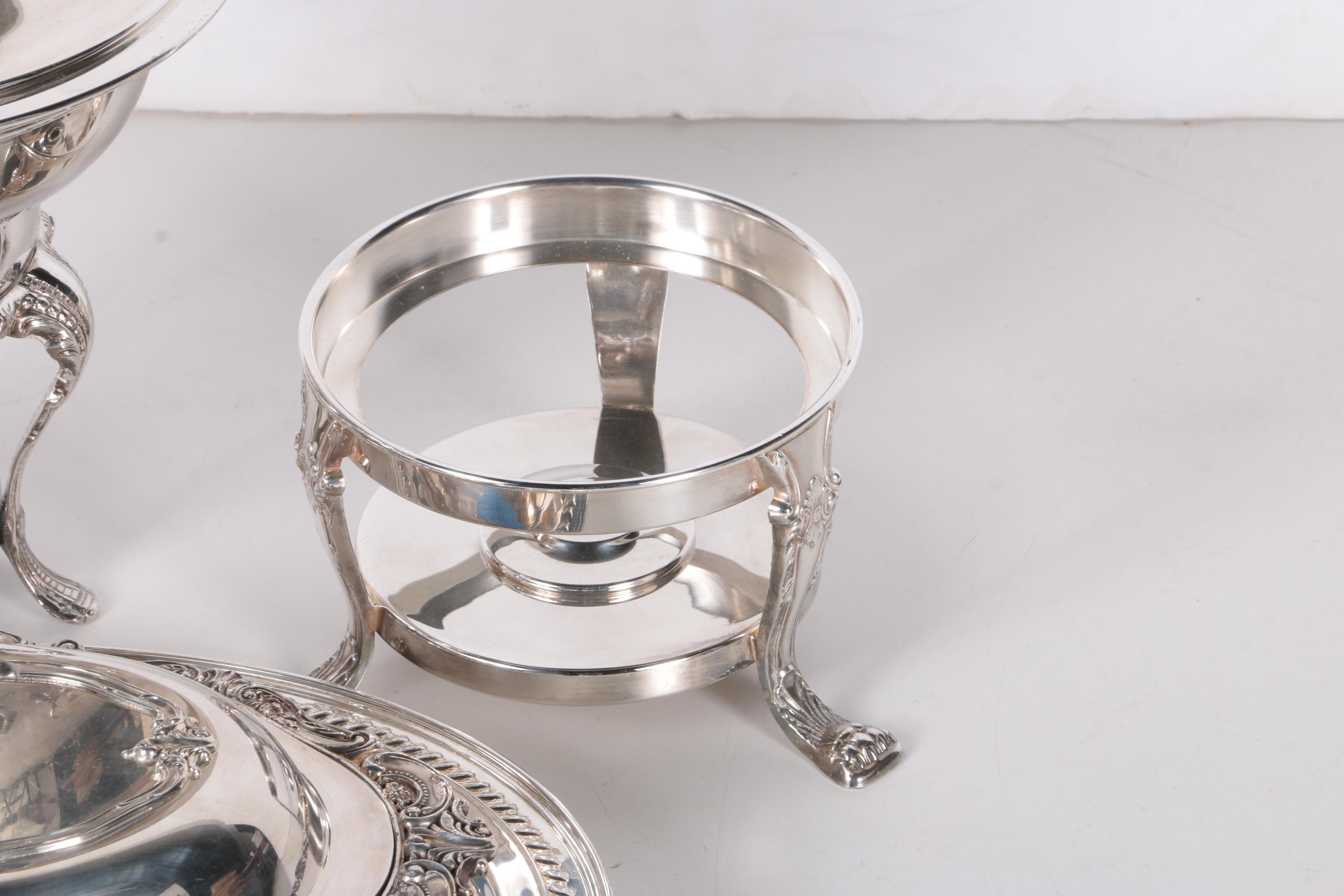 Wallace "Baroque" Silver Plate Covered Dish and Other Serveware