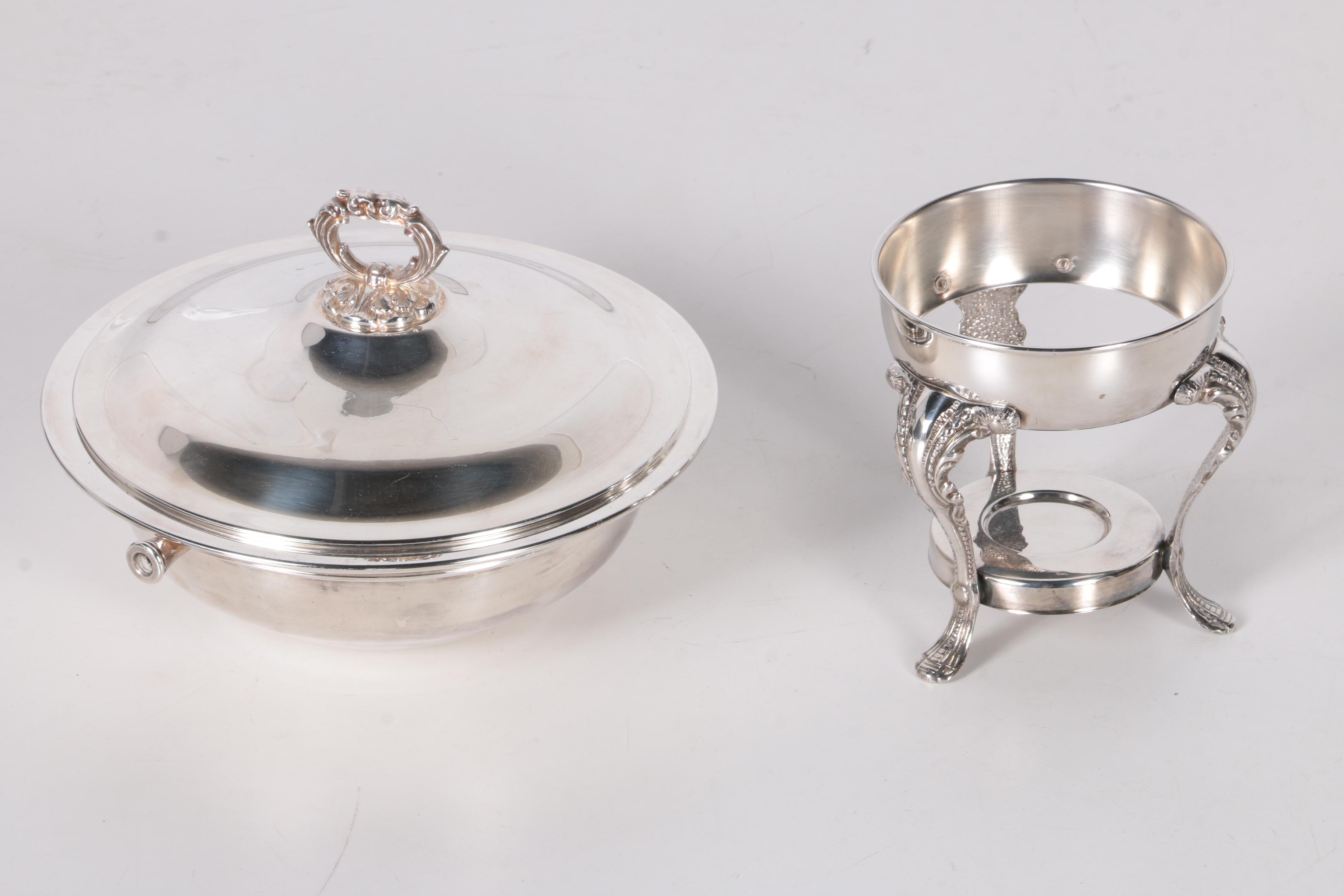 Wallace "Baroque" Silver Plate Covered Dish and Other Serveware