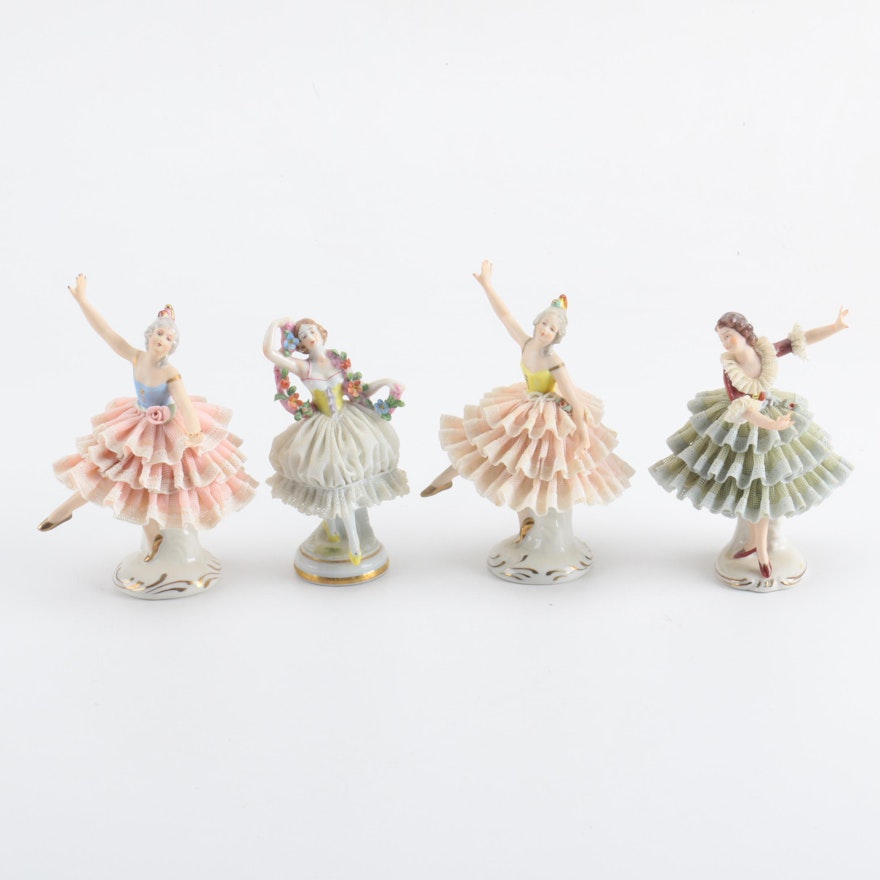 Dresden Porcelain Lace Figurines