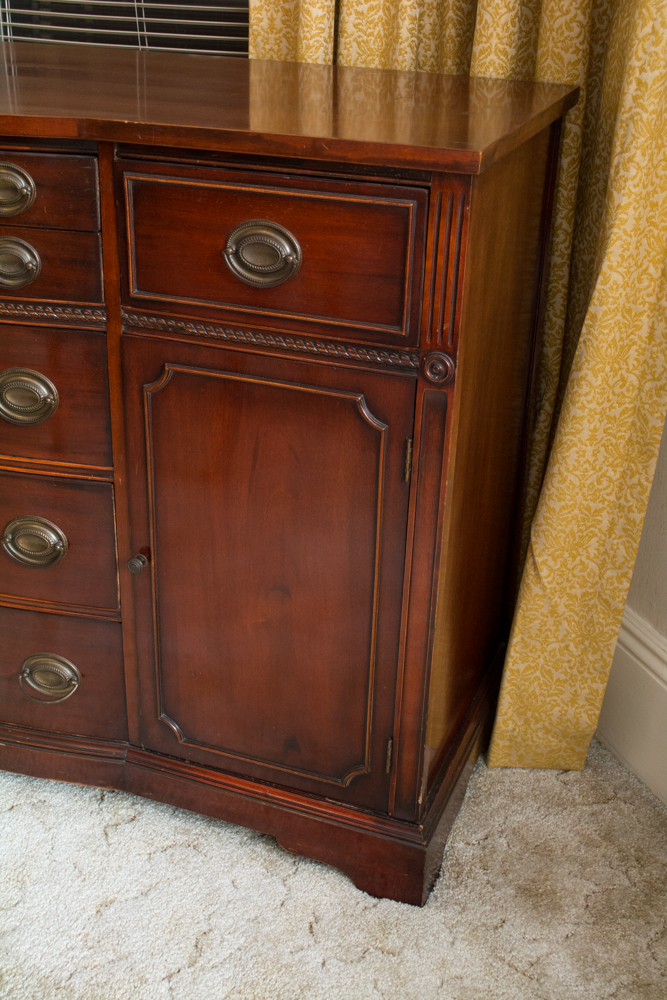 Vintage Duncan Phyfe Style Bow Front Buffet by Bernhardt Furniture