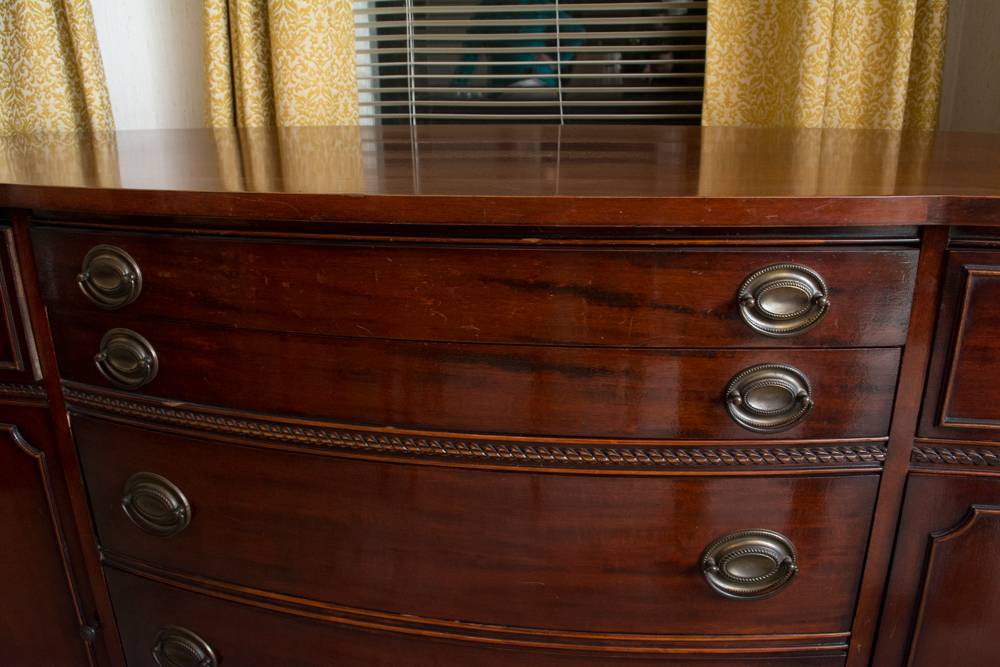 Vintage Duncan Phyfe Style Bow Front Buffet by Bernhardt Furniture