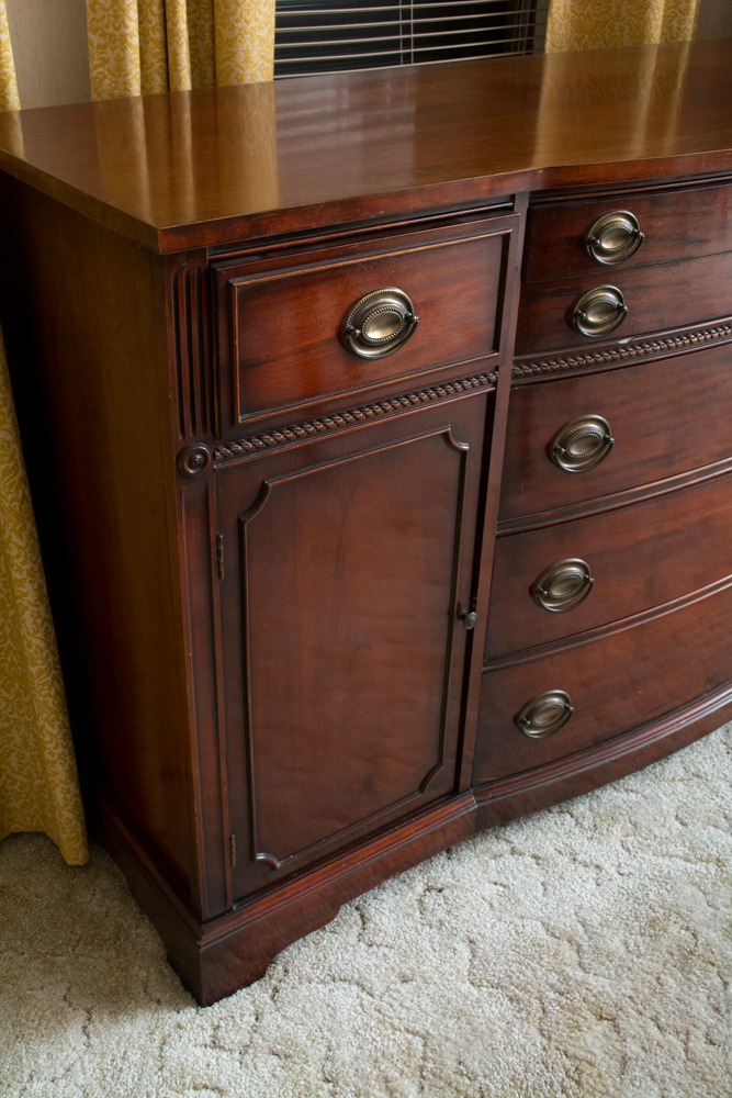 Vintage Duncan Phyfe Style Bow Front Buffet by Bernhardt Furniture