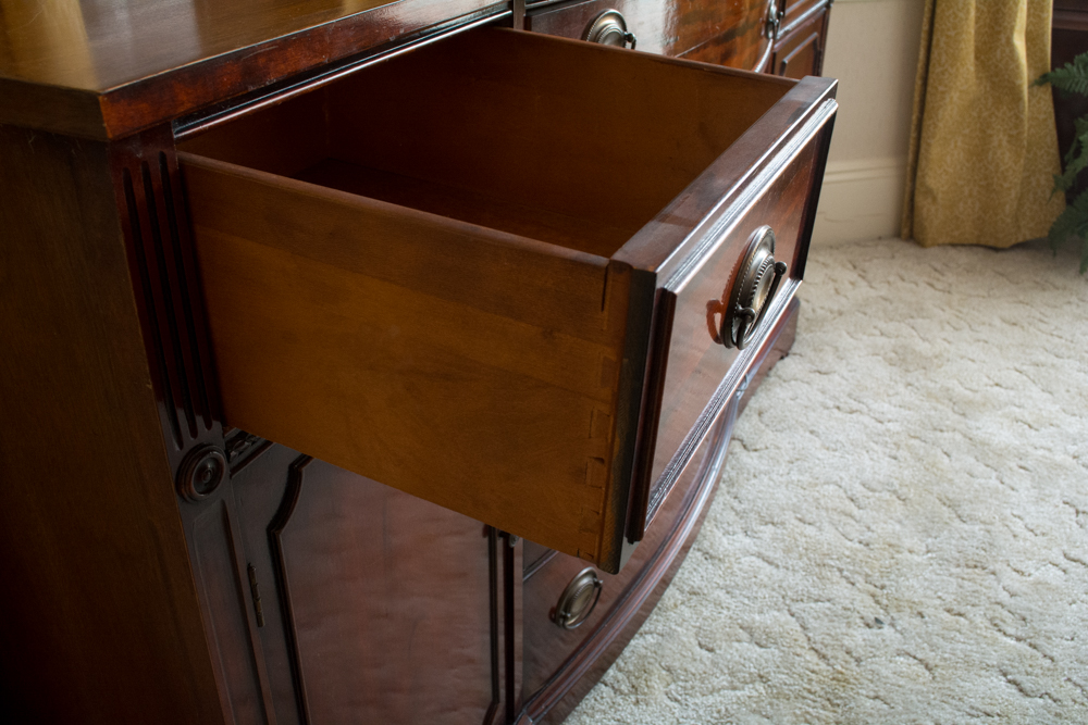 Vintage Duncan Phyfe Style Bow Front Buffet by Bernhardt Furniture