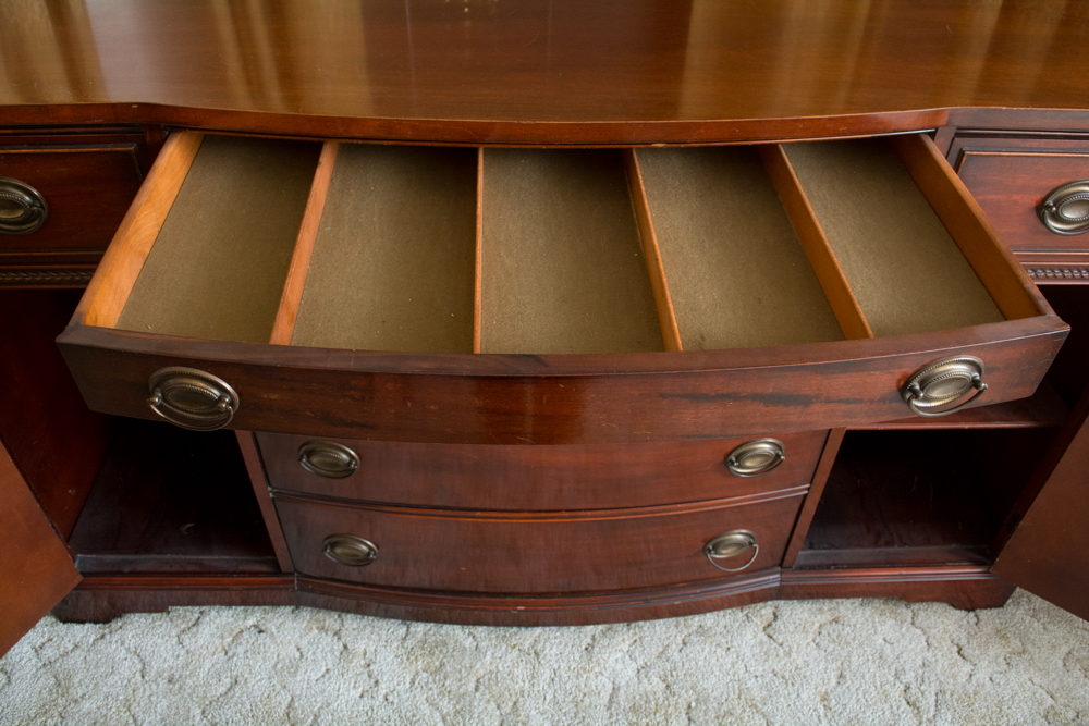 Vintage Duncan Phyfe Style Bow Front Buffet by Bernhardt Furniture