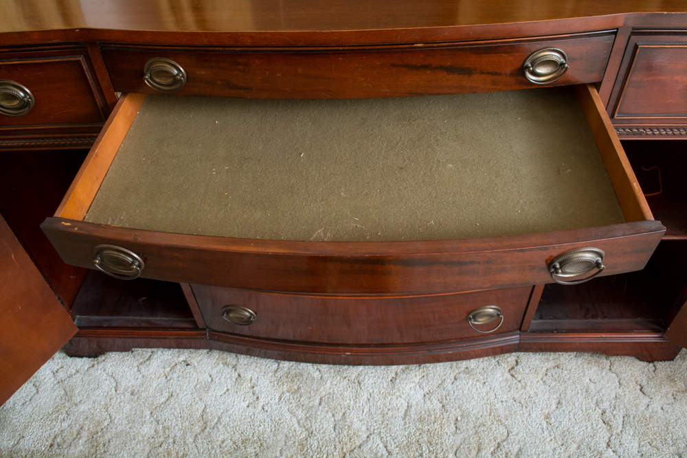 Vintage Duncan Phyfe Style Bow Front Buffet by Bernhardt Furniture