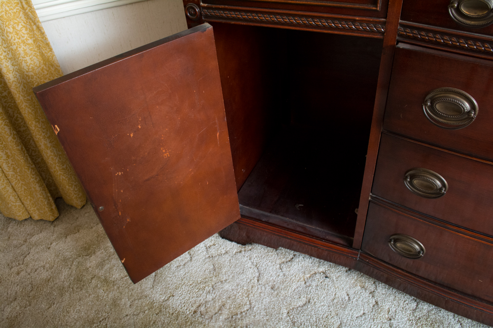 Vintage Duncan Phyfe Style Bow Front Buffet by Bernhardt Furniture