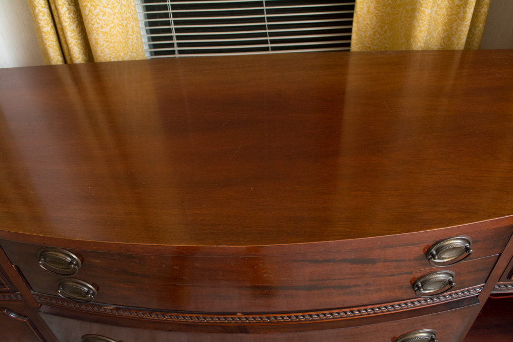 Vintage Duncan Phyfe Style Bow Front Buffet by Bernhardt Furniture