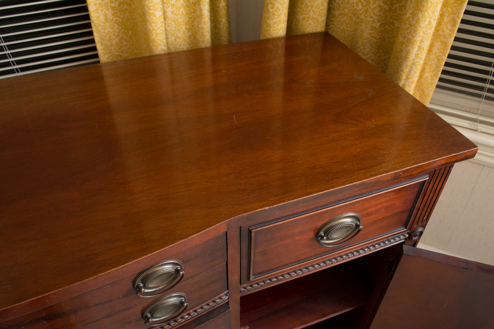 Vintage Duncan Phyfe Style Bow Front Buffet by Bernhardt Furniture