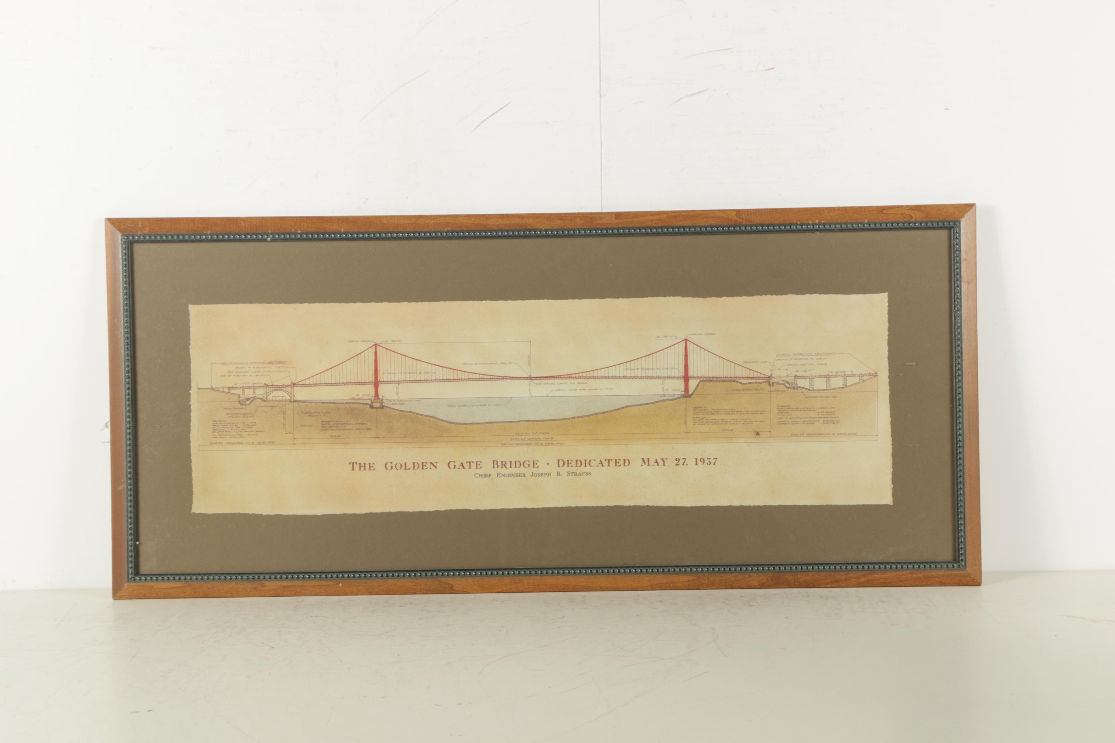 Pair of Offset Lithographs on Paper of Famous Bridges