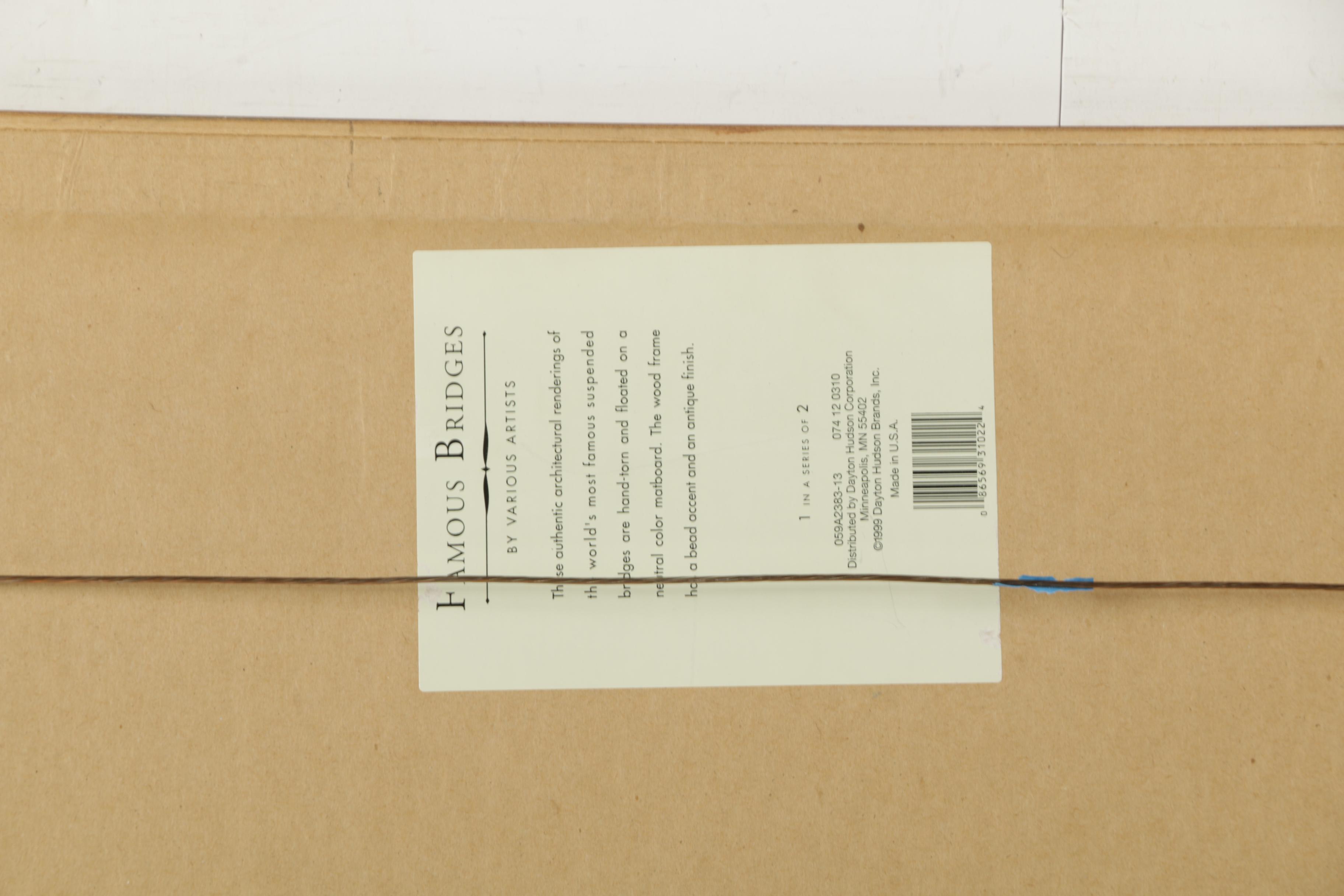 Pair of Offset Lithographs on Paper of Famous Bridges