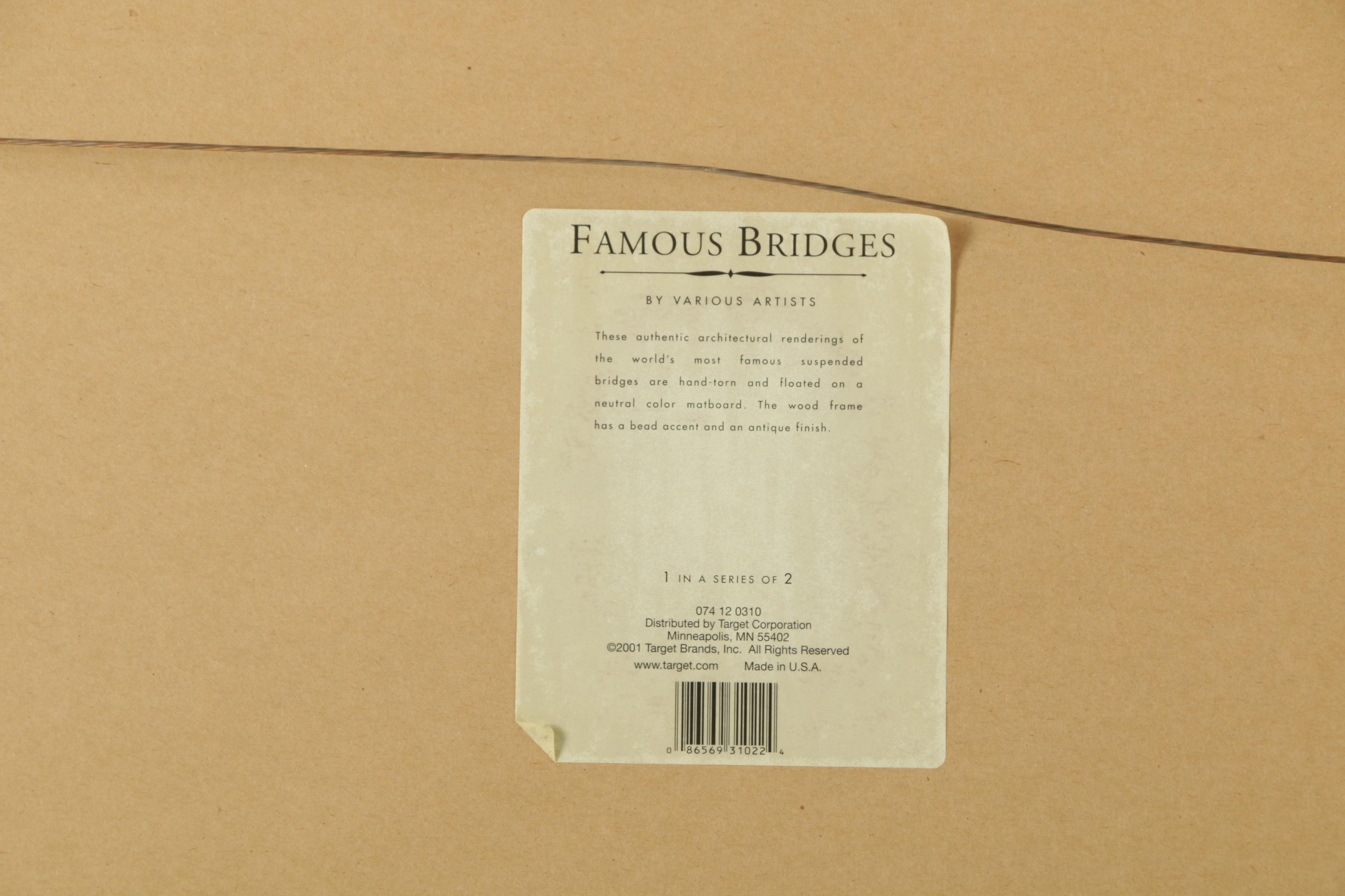 Pair of Offset Lithographs on Paper of Famous Bridges