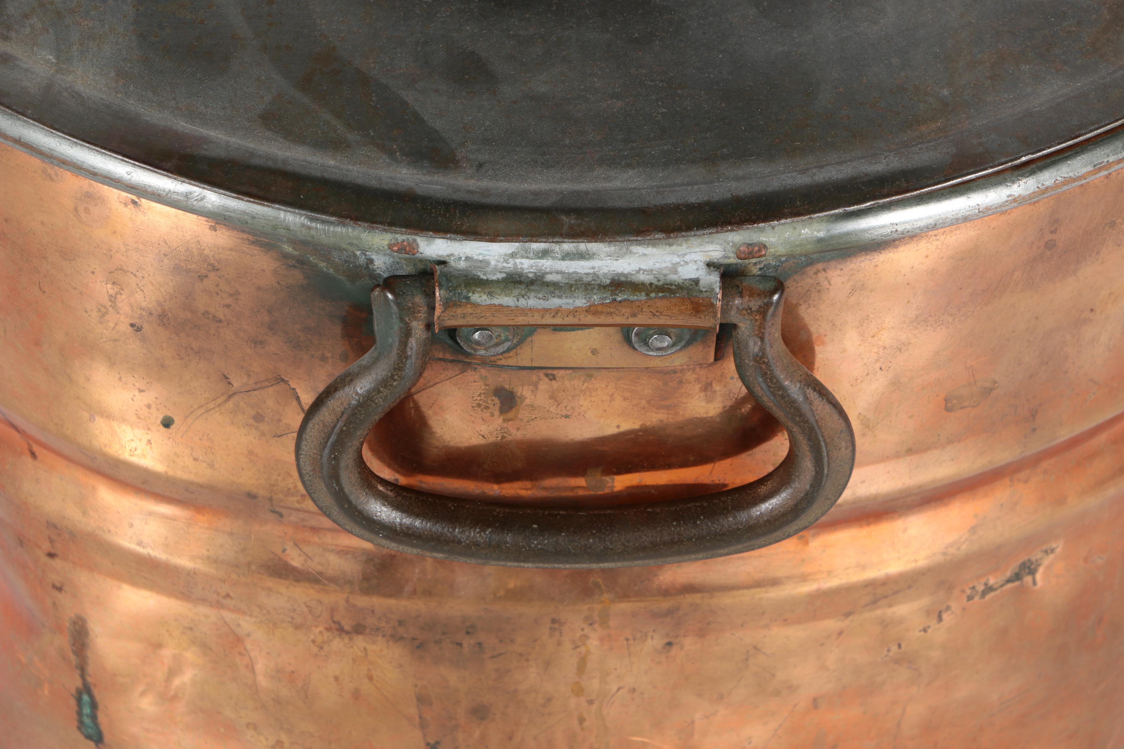 Metal and Copper Bin with Lid