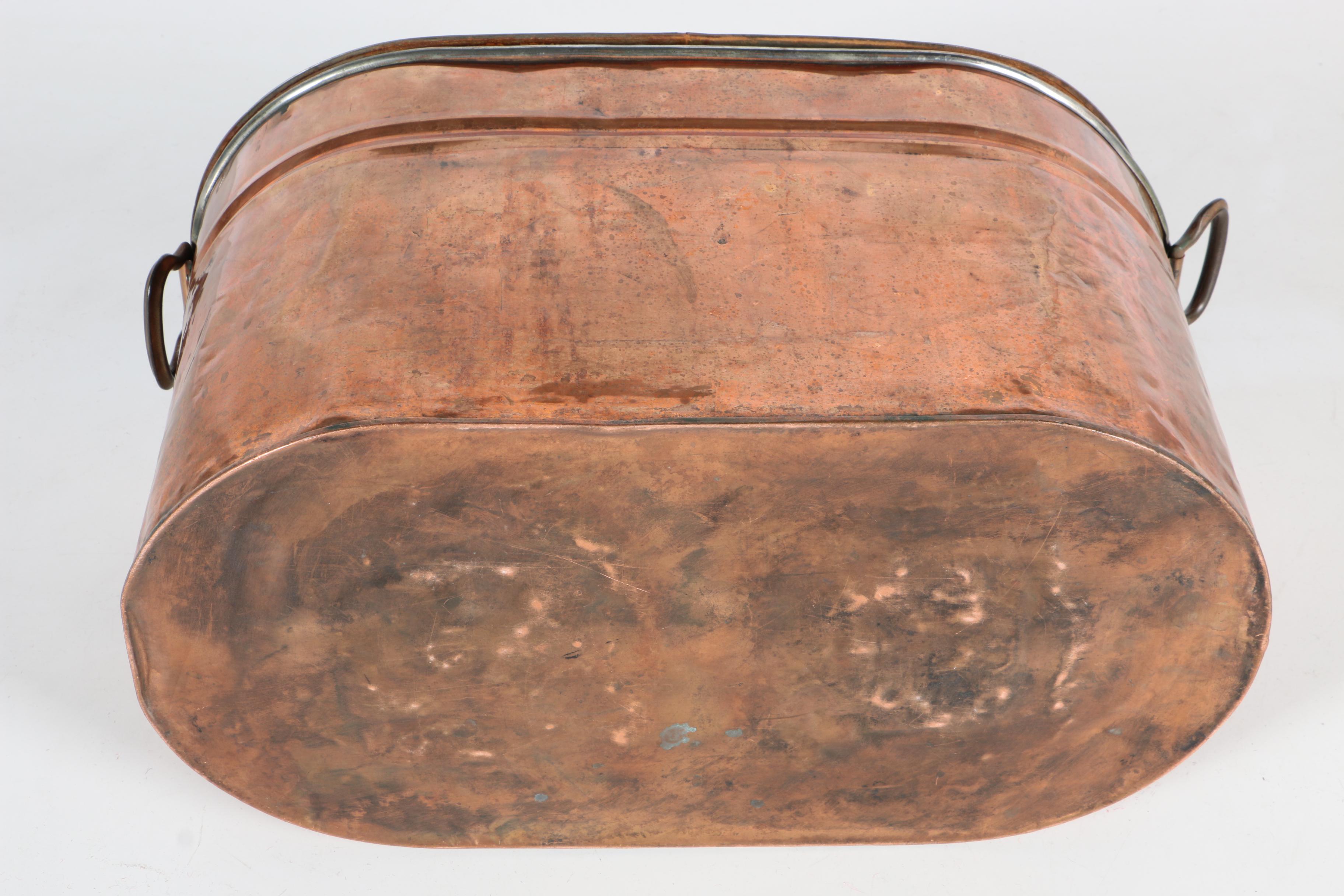 Metal and Copper Bin with Lid
