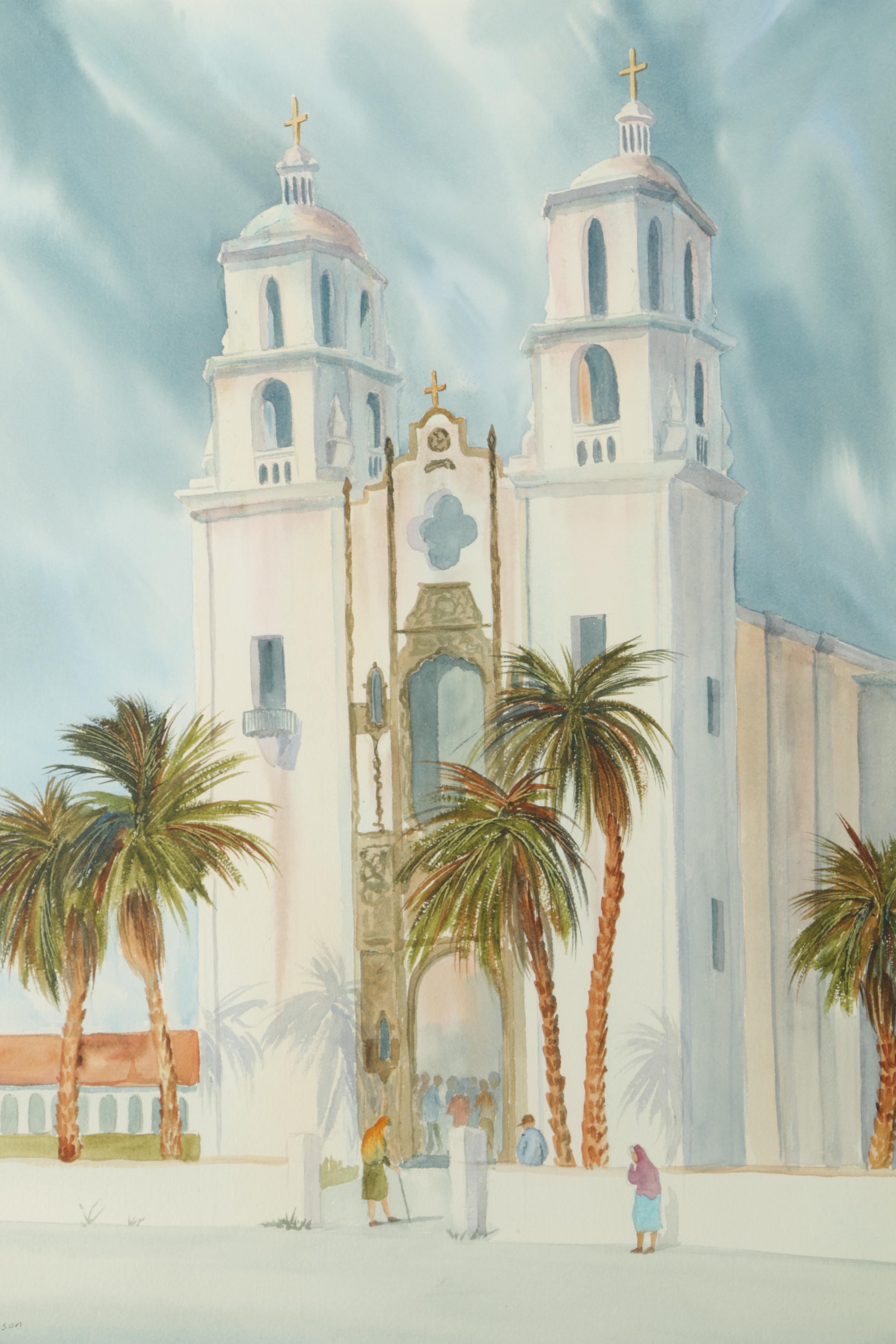 Watercolor Paintings of Adobe Churches