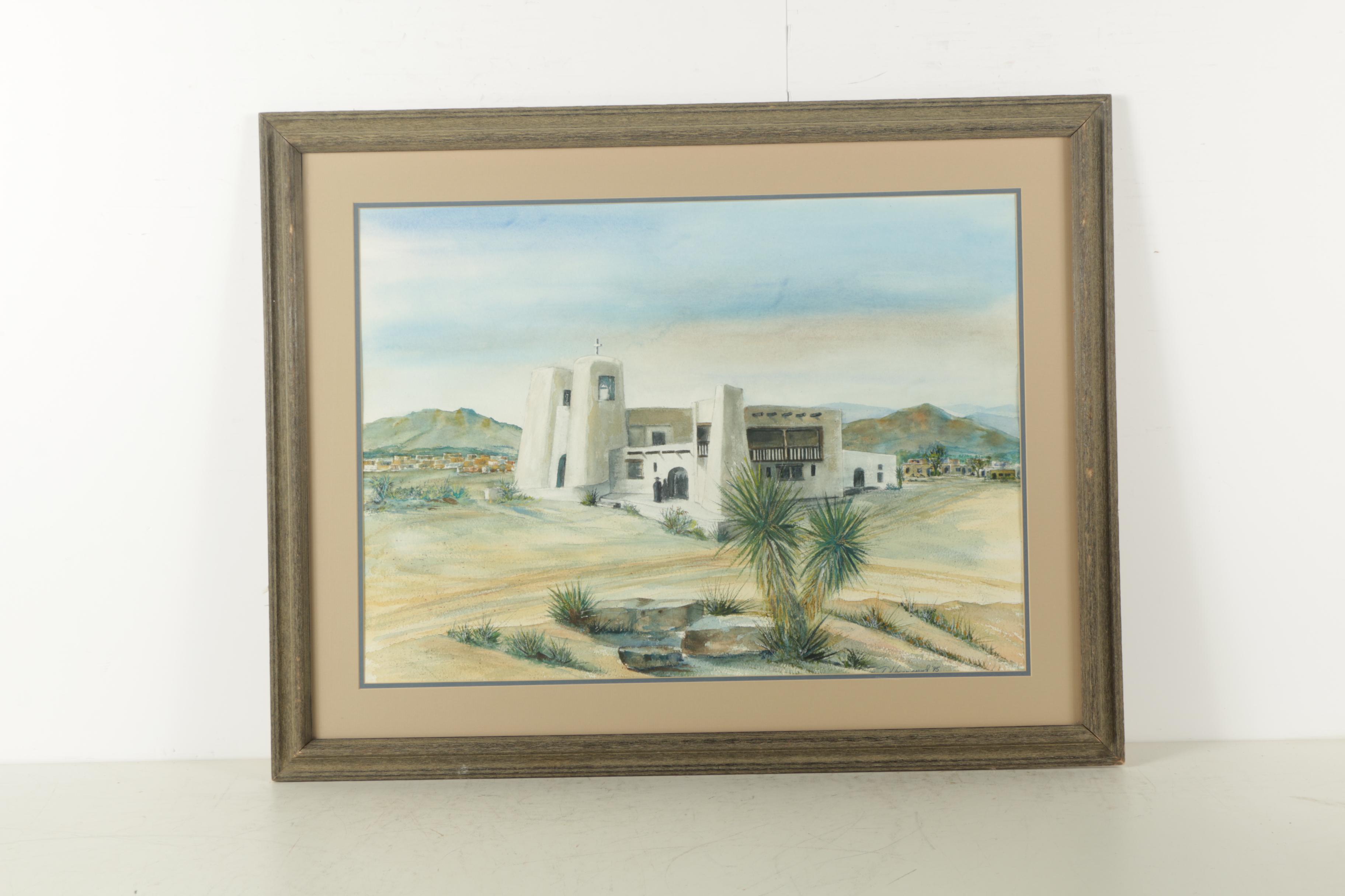 Watercolor Paintings of Adobe Churches