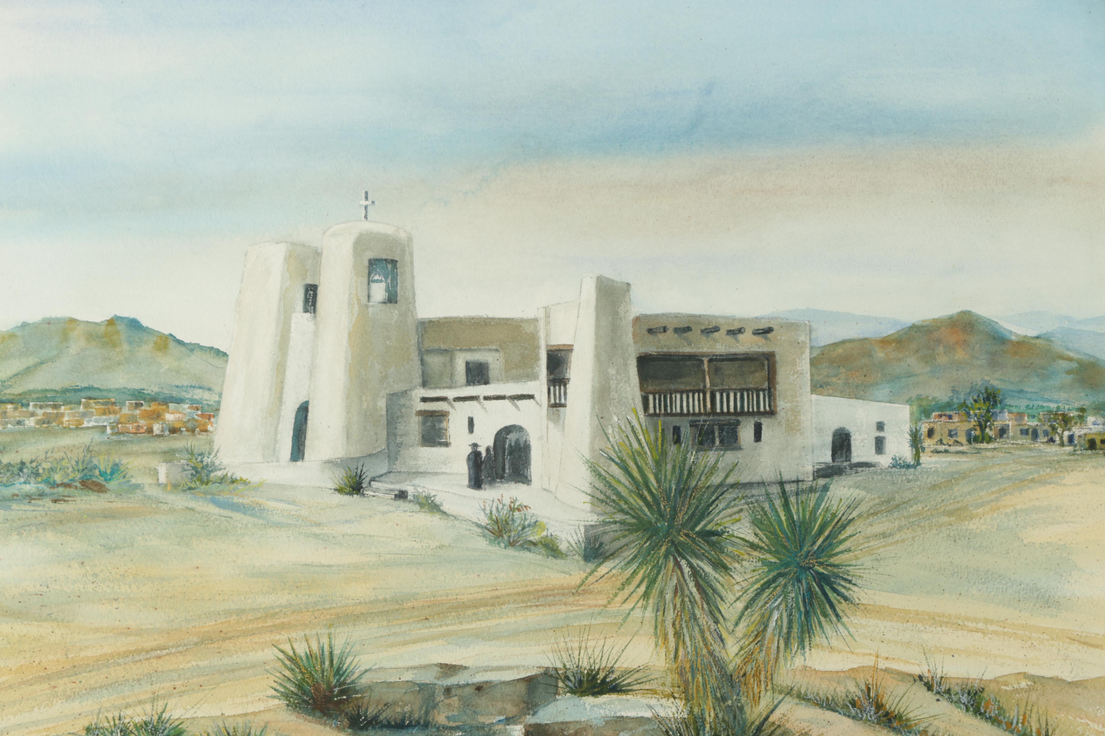 Watercolor Paintings of Adobe Churches