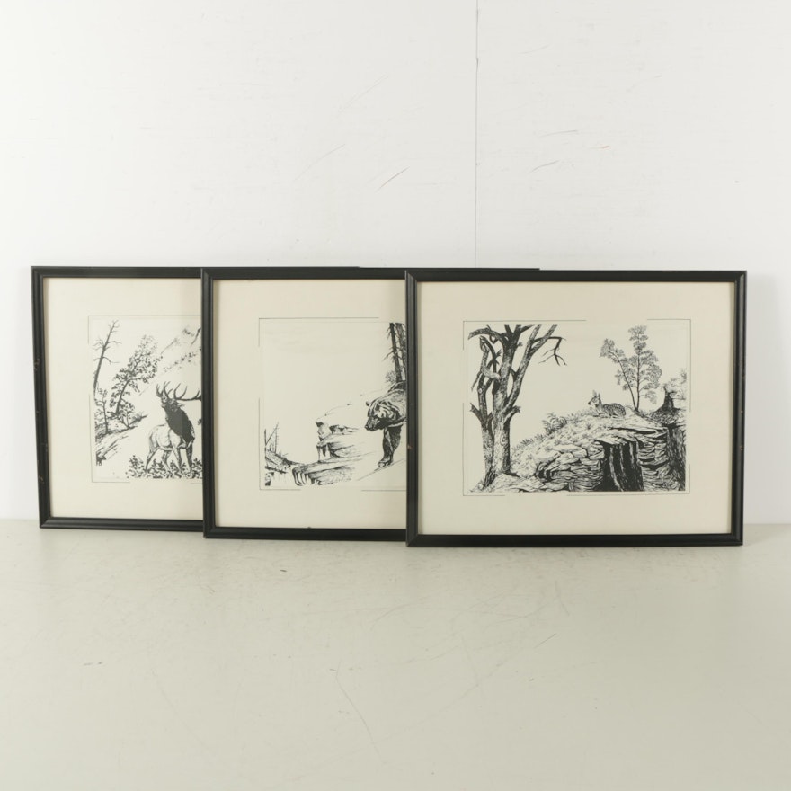 Collection of Serigraphs on Paper After Cliff McCurdy Nature Scenes