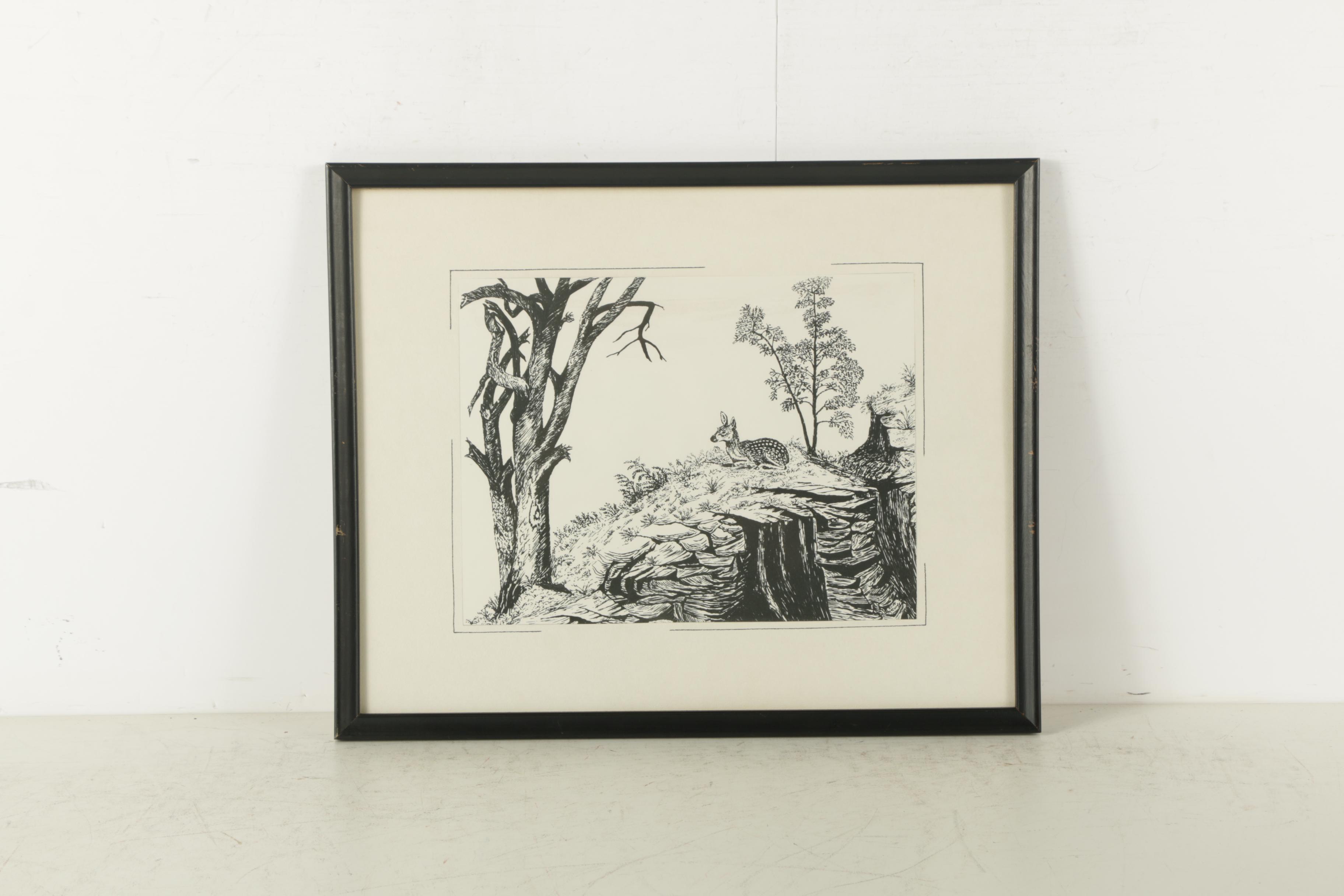 Collection of Serigraphs on Paper After Cliff McCurdy Nature Scenes