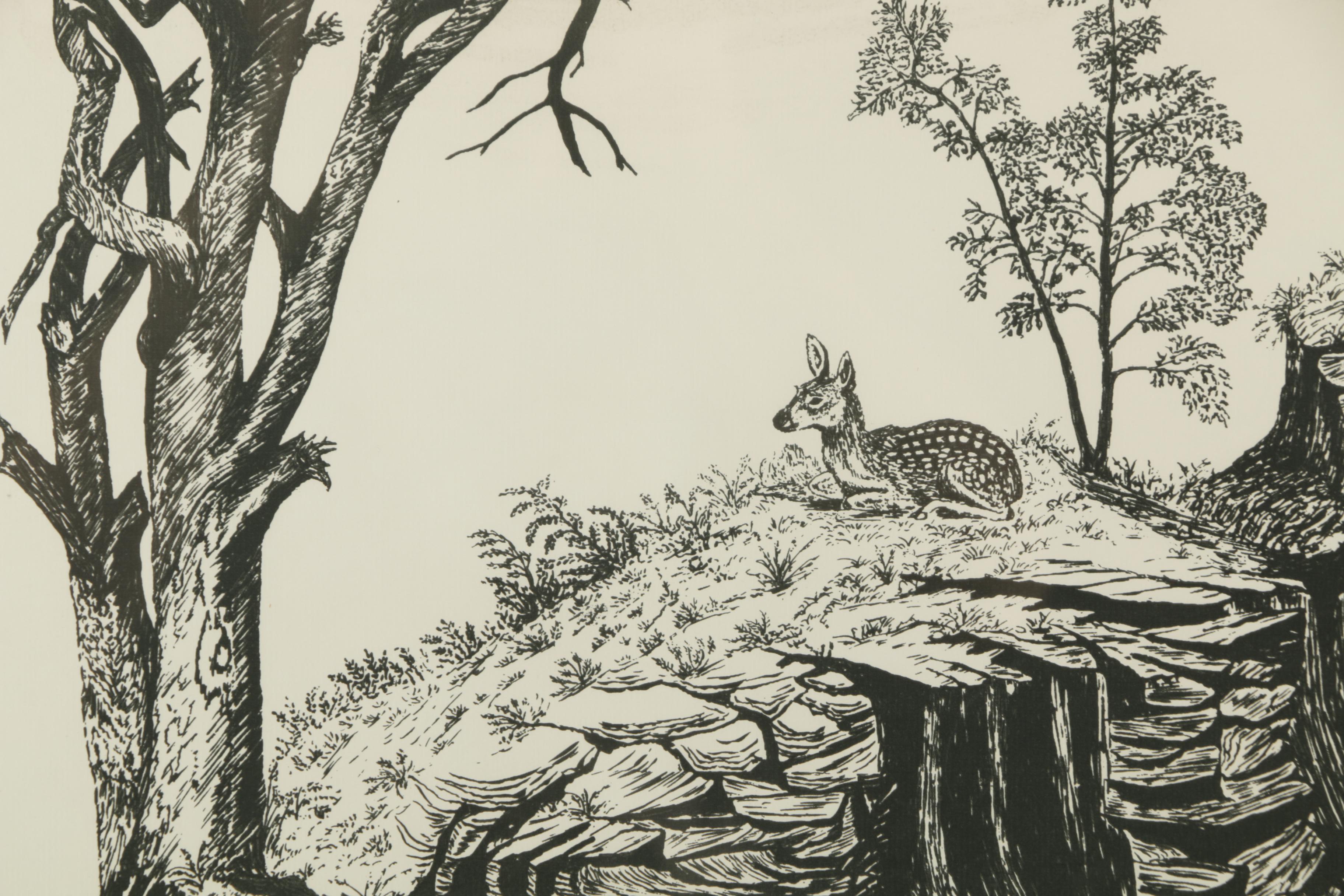 Collection of Serigraphs on Paper After Cliff McCurdy Nature Scenes