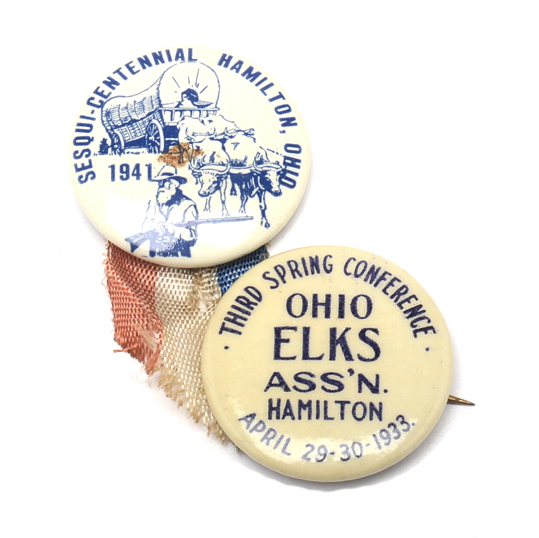 1933 and 1941 Hamilton, Ohio Pinbacks