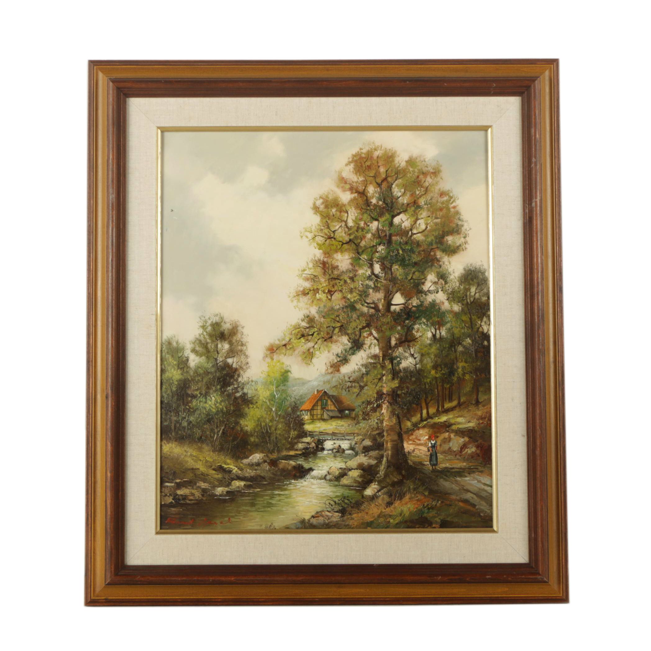 Oil Painting on Canvas of a Cottage