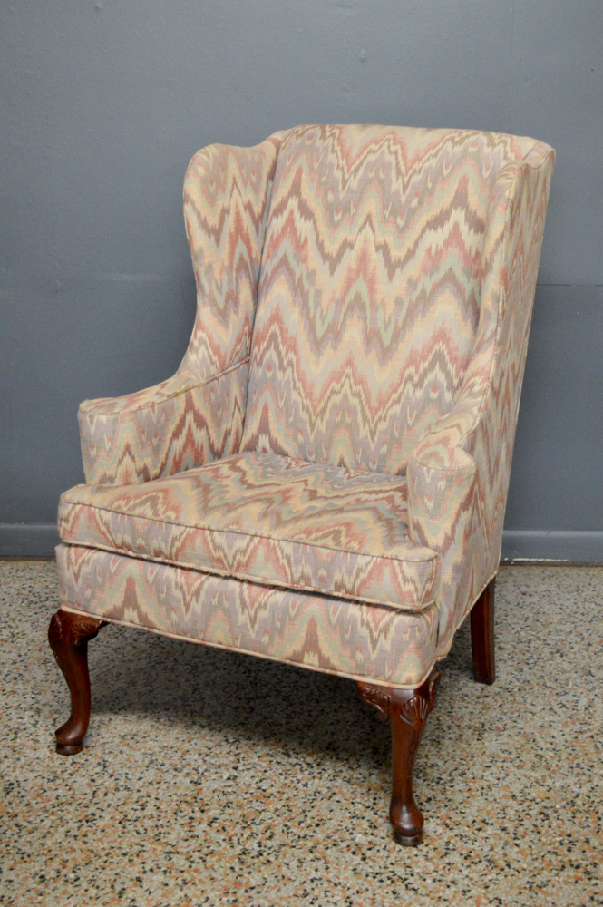 Queen Anne Style Wingback Chair by Thomasville