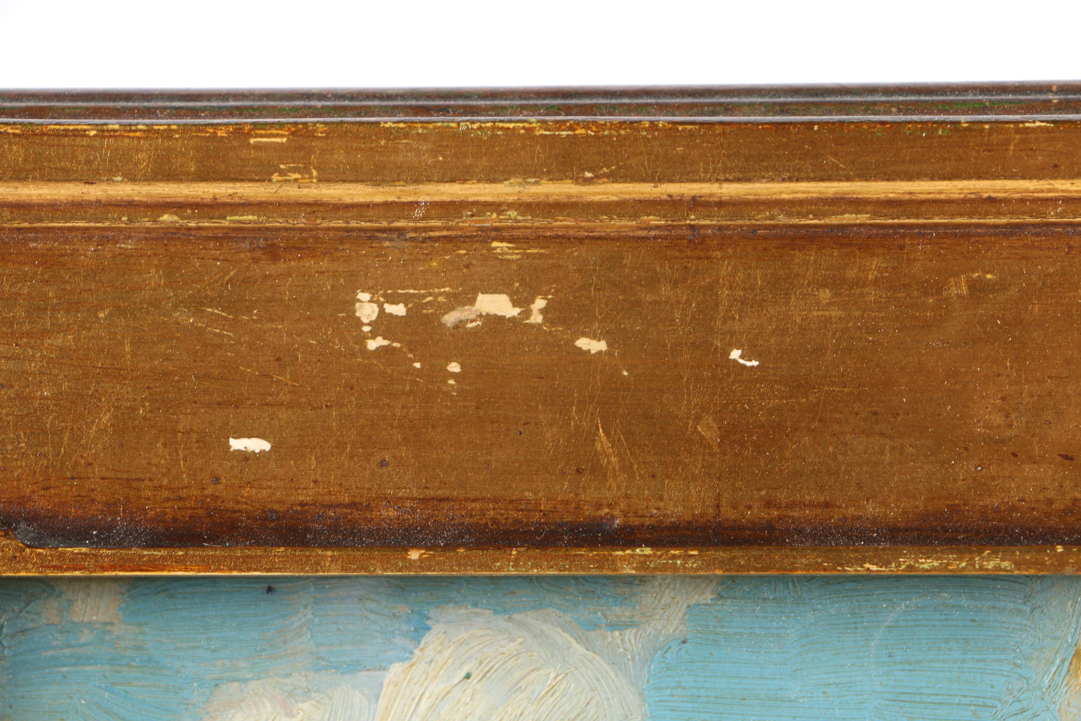 A. Ferretti Oil Painting on Panel of Canal Scene