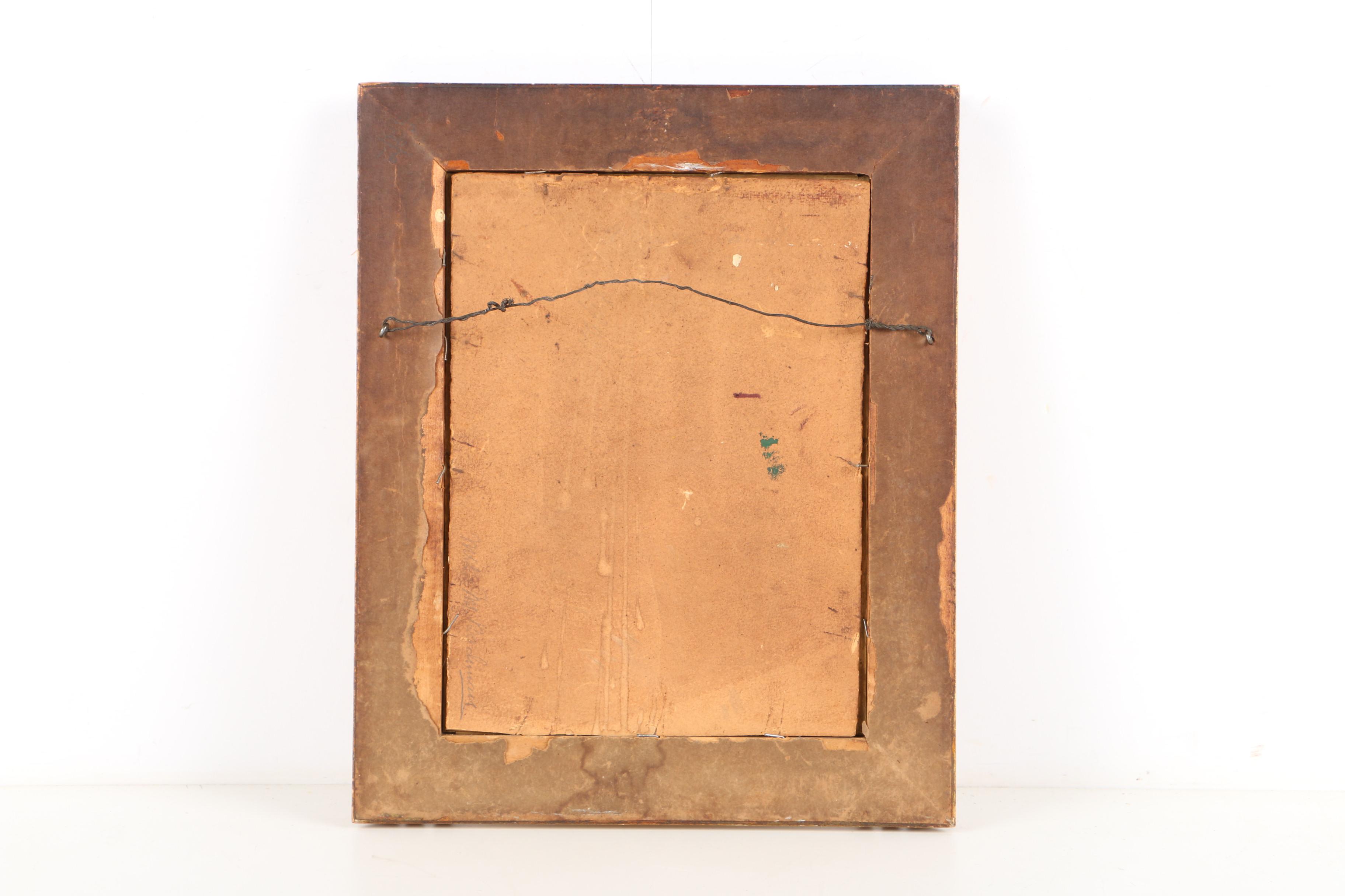 A. Ferretti Oil Painting on Panel of Canal Scene