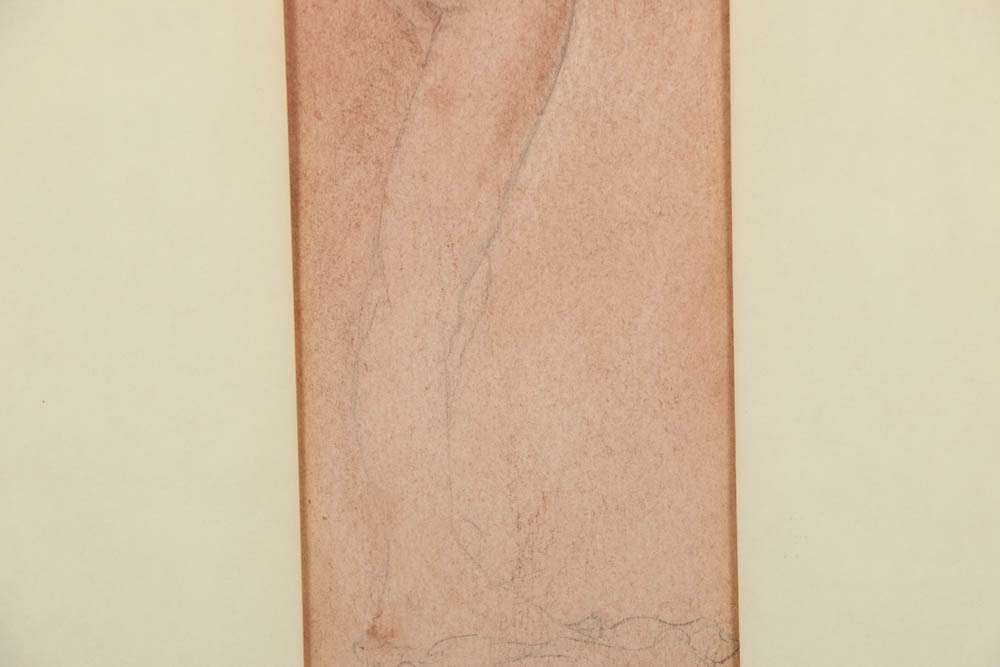 Carla C. Jackson Conte Crayon and Graphite on Paper of Male Nude